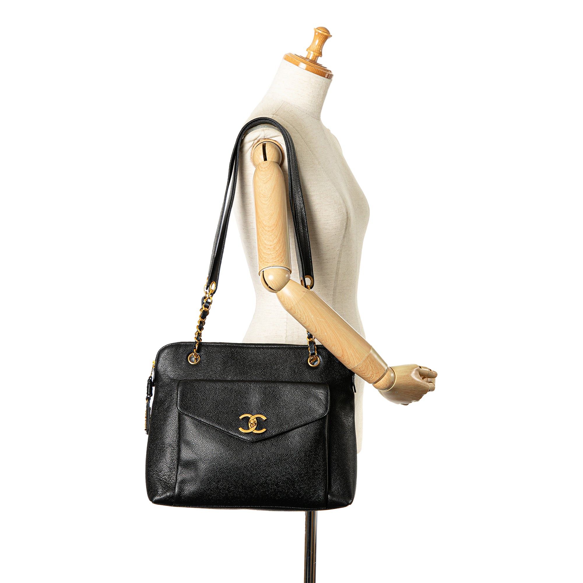 Chanel Chanel Caviar Front Pocket Chain Tote Black Size ONE SIZE - 9 Thumbnail