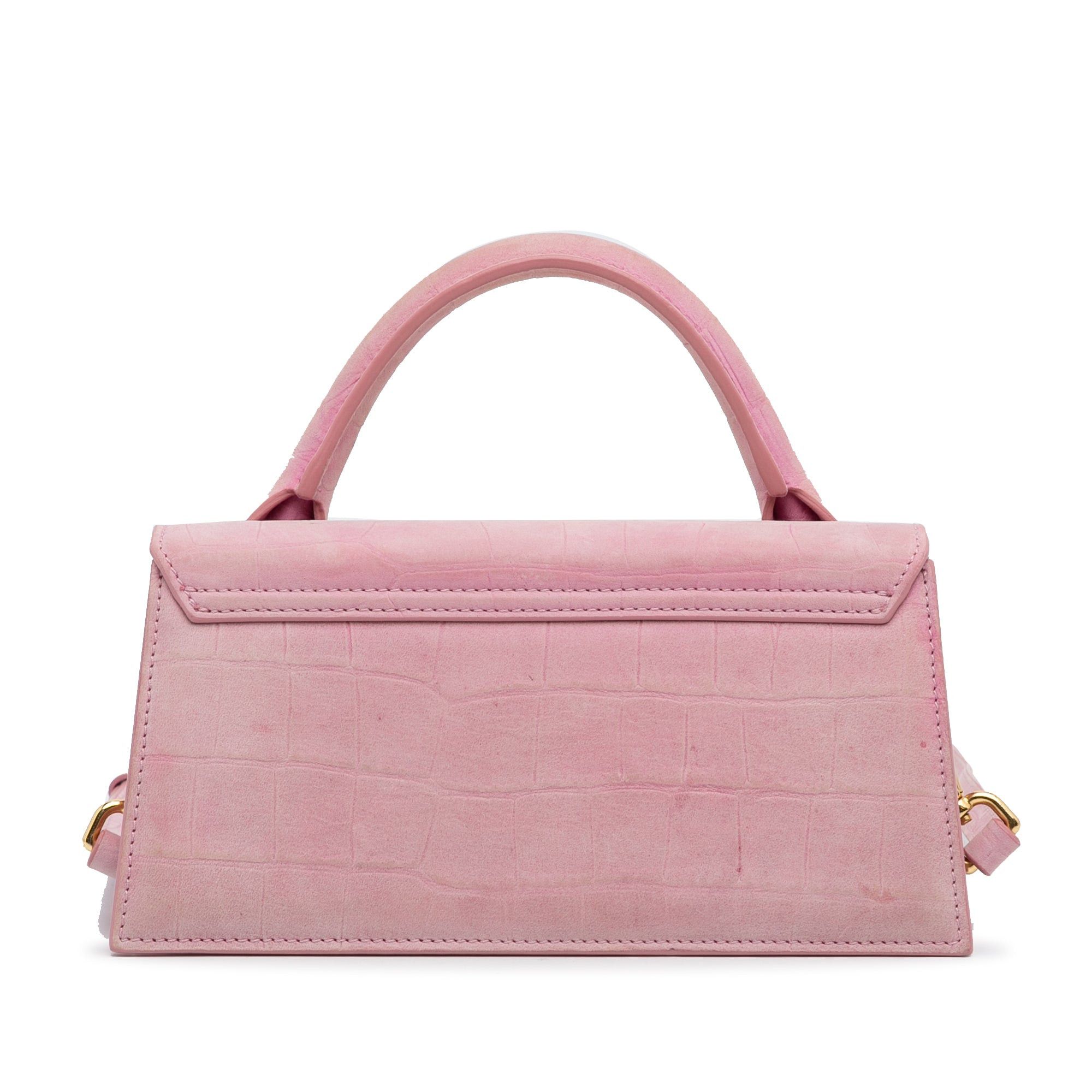 Jacquemus Jacquemus Suede Embossed Le Chiquito Long Pink Size ONE SIZE - 4 Thumbnail