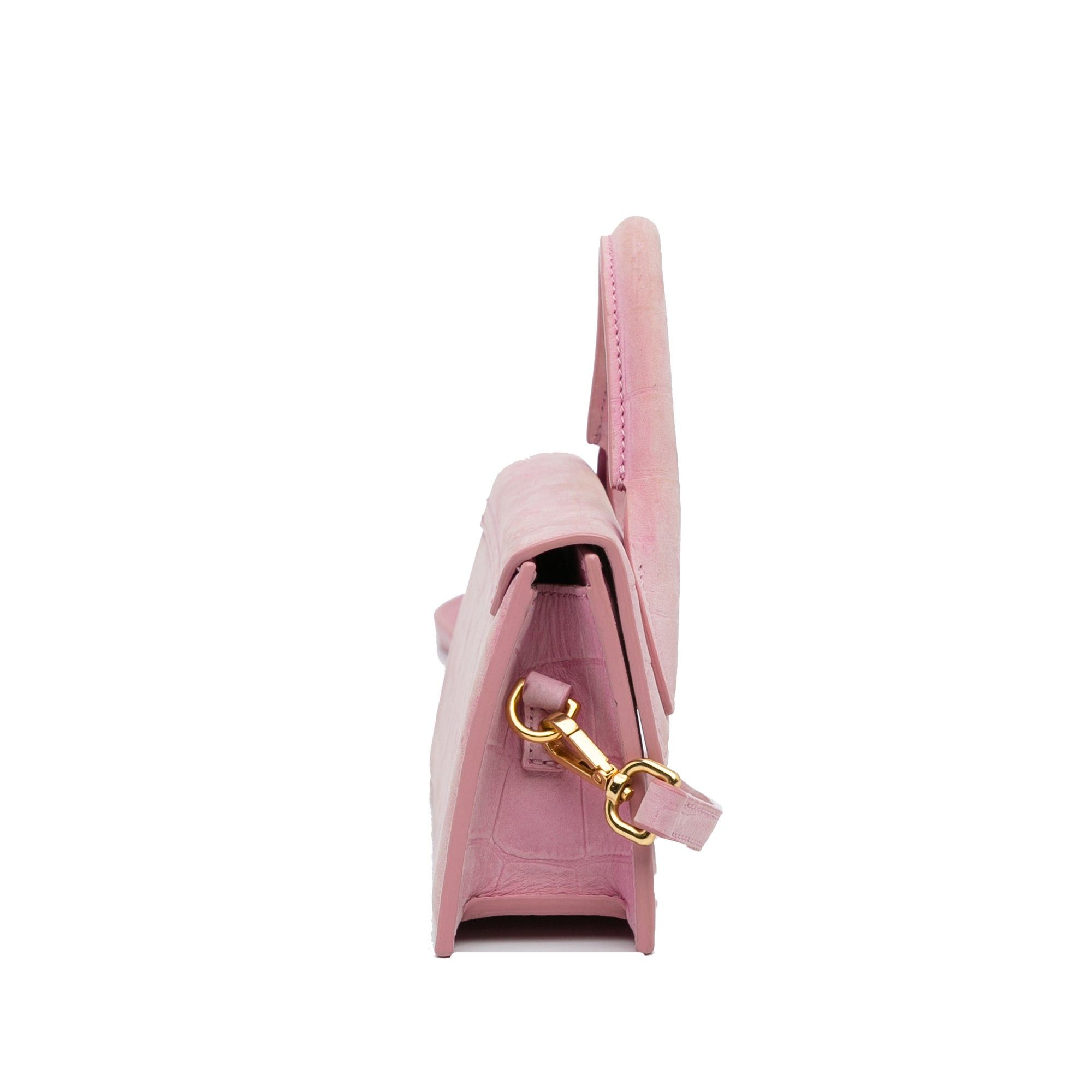 Jacquemus Jacquemus Suede Embossed Le Chiquito Long Pink Size ONE SIZE - 3 Thumbnail