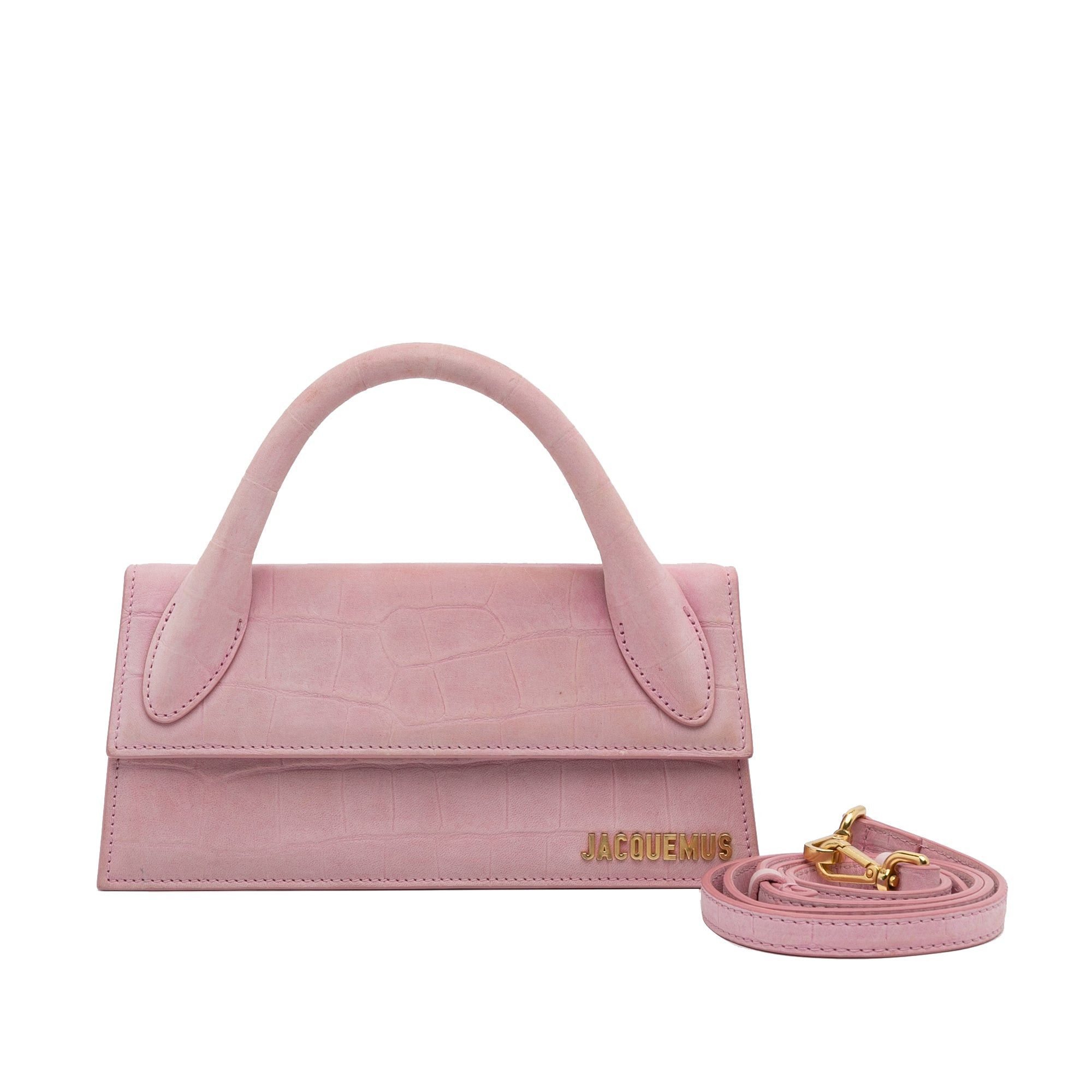 Jacquemus Jacquemus Suede Embossed Le Chiquito Long Pink Size ONE SIZE - 14 Thumbnail