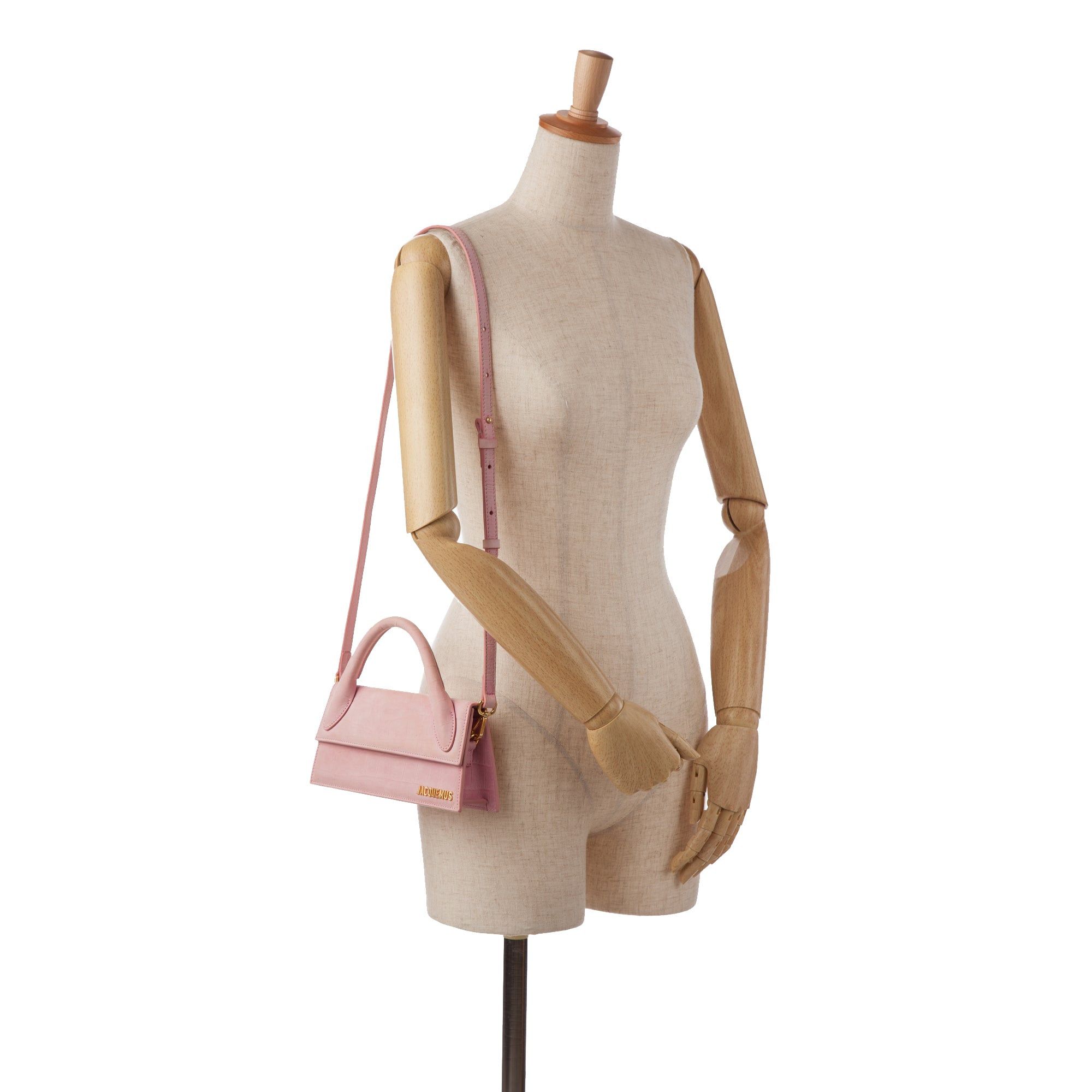 Jacquemus Jacquemus Suede Embossed Le Chiquito Long Pink Size ONE SIZE - 13 Thumbnail