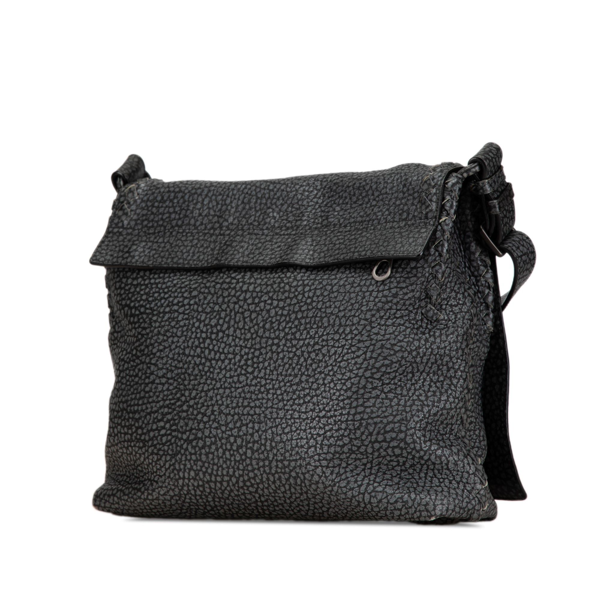 Bottega Veneta Bottega Veneta Calfskin Intrecciato Cervo Crossbody Black Size ONE SIZE - 2 Thumbnail