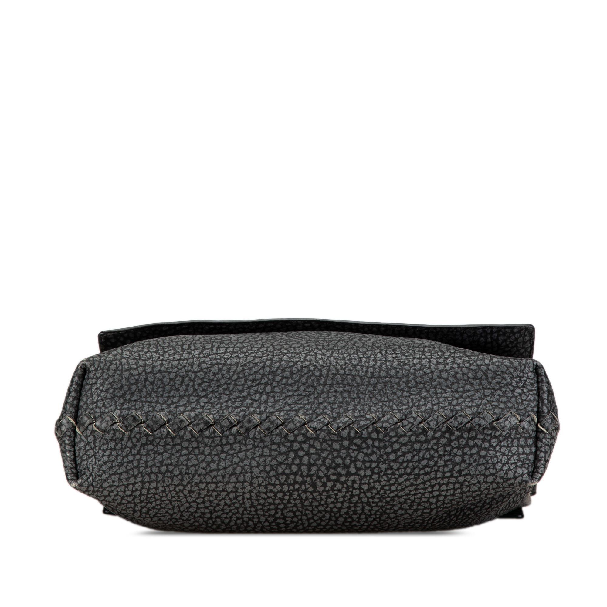 Bottega Veneta Bottega Veneta Calfskin Intrecciato Cervo Crossbody Black Size ONE SIZE - 3 Thumbnail