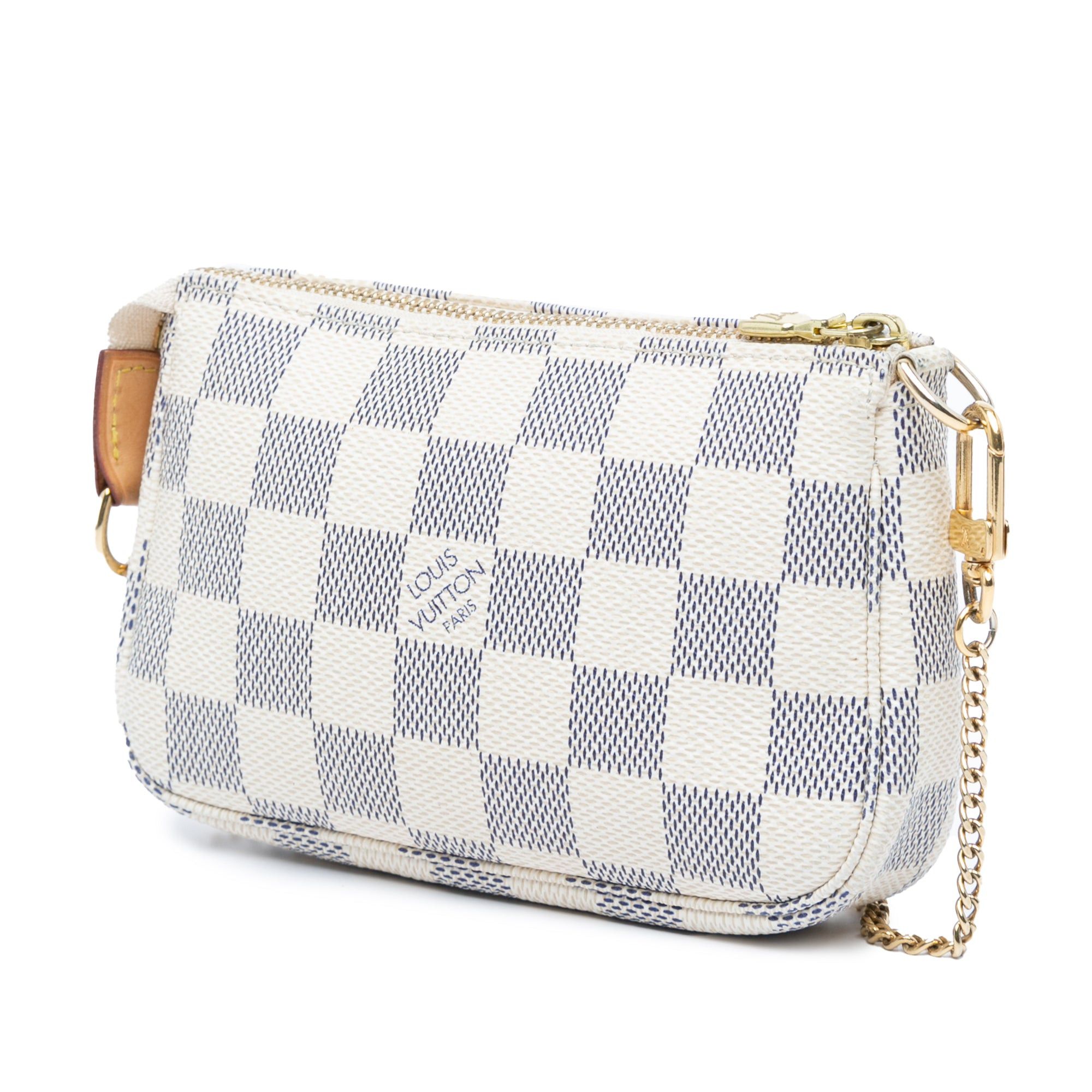 Louis Vuitton Louis Vuitton Damier Azur Mini Pochette Accessories White Size ONE SIZE - 2 Thumbnail
