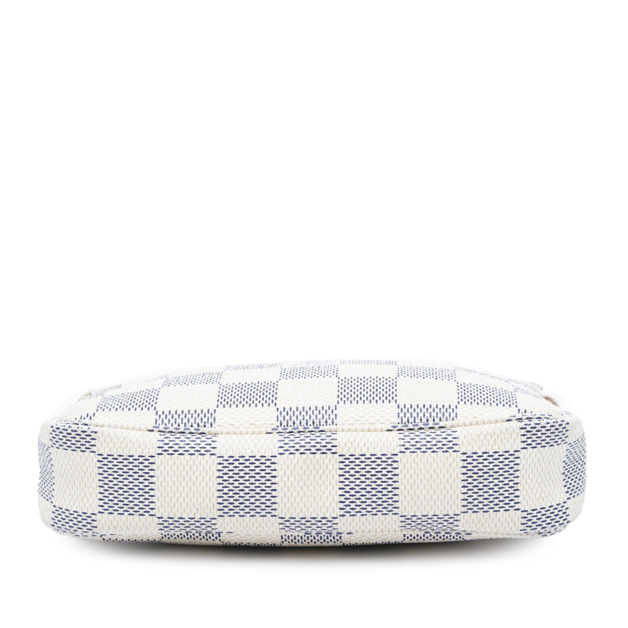 Louis Vuitton Louis Vuitton Damier Azur Mini Pochette Accessories White Size ONE SIZE - 3 Thumbnail