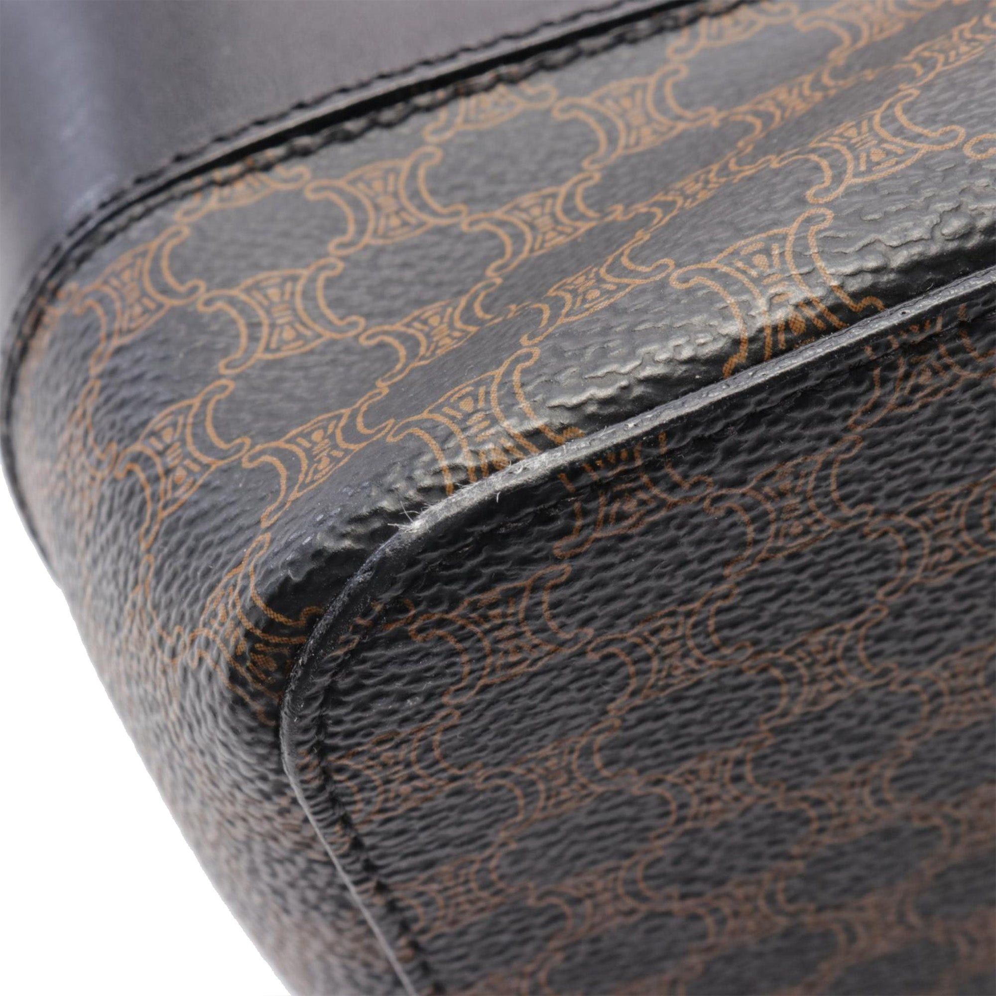 Celine Celine Macadam Coated Canvas Double Zip Vanity Bag Brown Size ONE SIZE - 6 Thumbnail