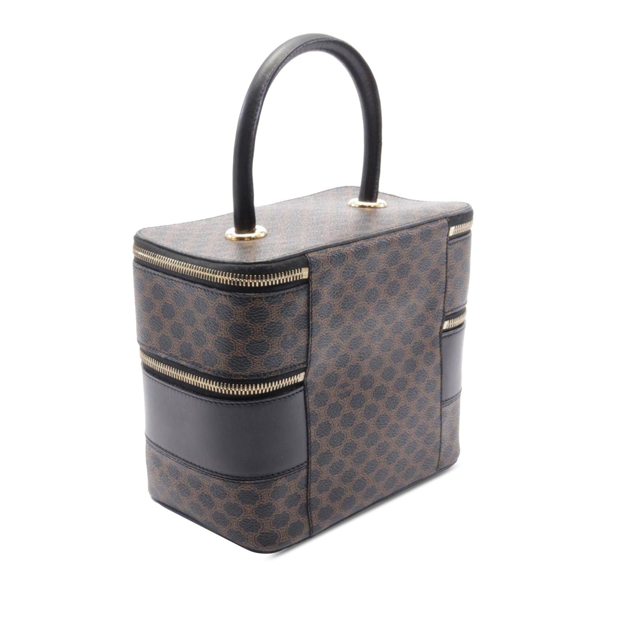 Celine Celine Macadam Coated Canvas Double Zip Vanity Bag Brown Size ONE SIZE - 2 Thumbnail