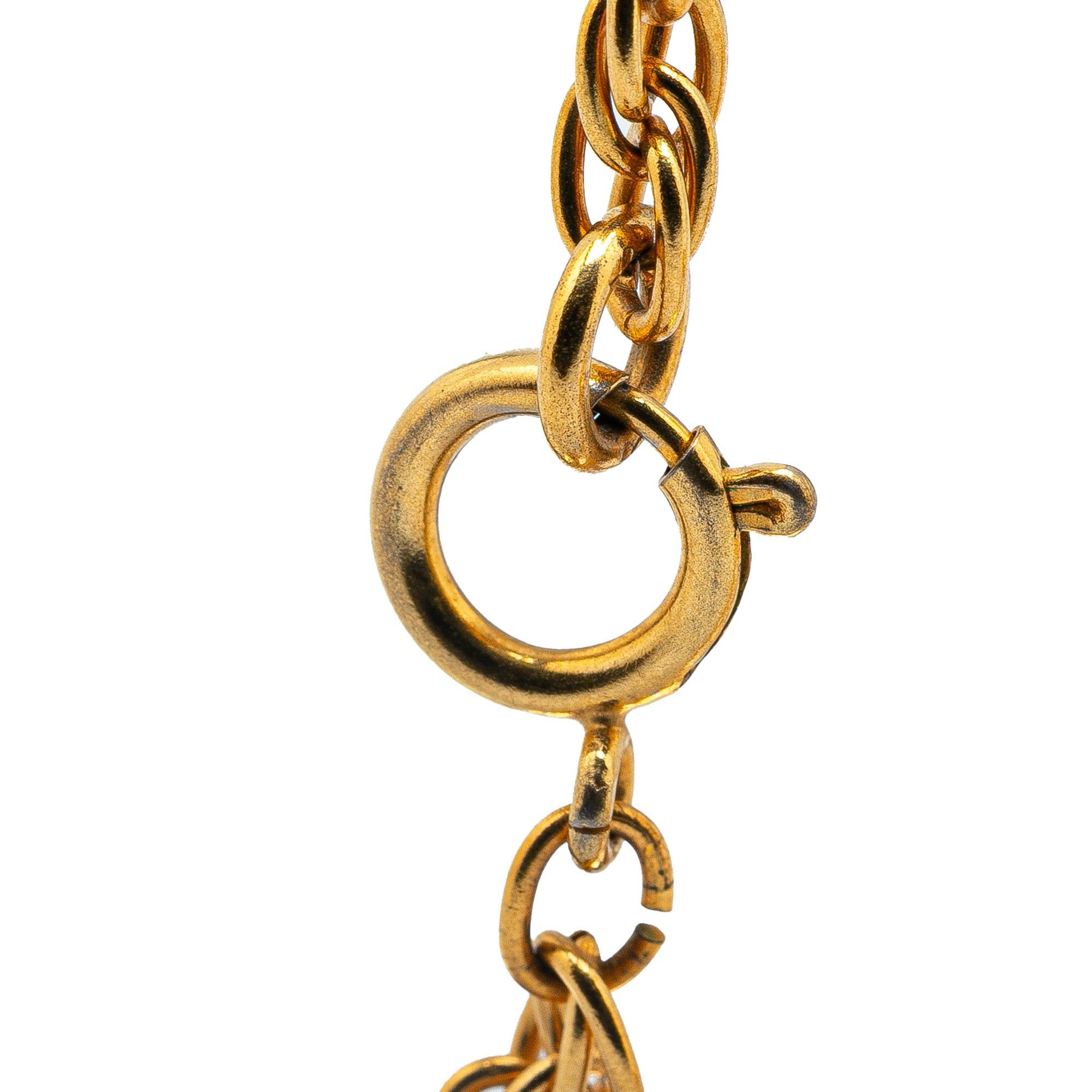 Chanel Chanel Gold Plated CC Round Pendant Necklace Gold Size ONE SIZE - 3 Thumbnail