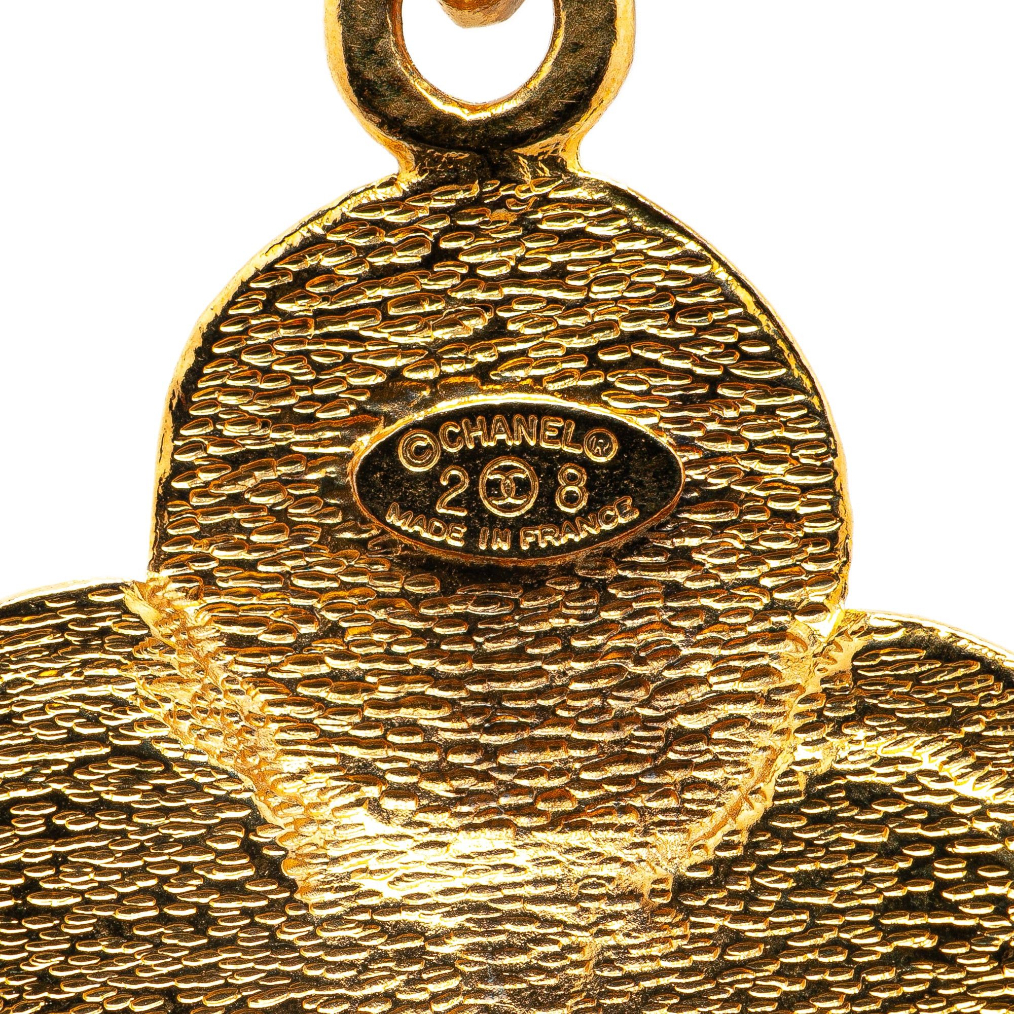 Chanel Chanel Gold Plated Gripoix and Faux Pearl Pendant Necklace Gold Size ONE SIZE - 4 Thumbnail