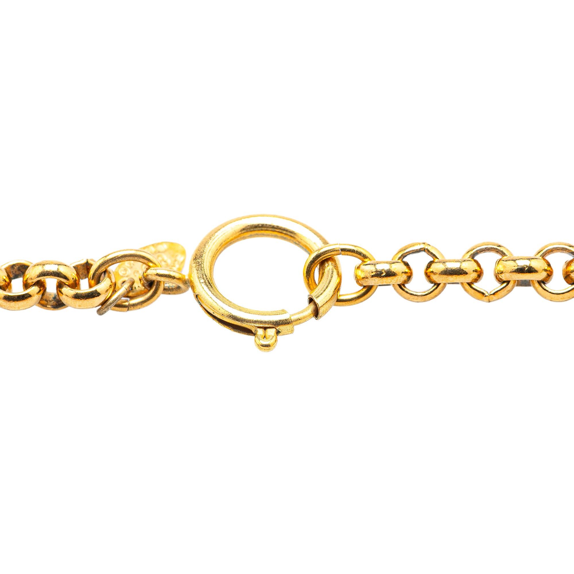 Chanel Chanel Gold Plated Gripoix and Faux Pearl Pendant Necklace Gold Size ONE SIZE - 6 Thumbnail