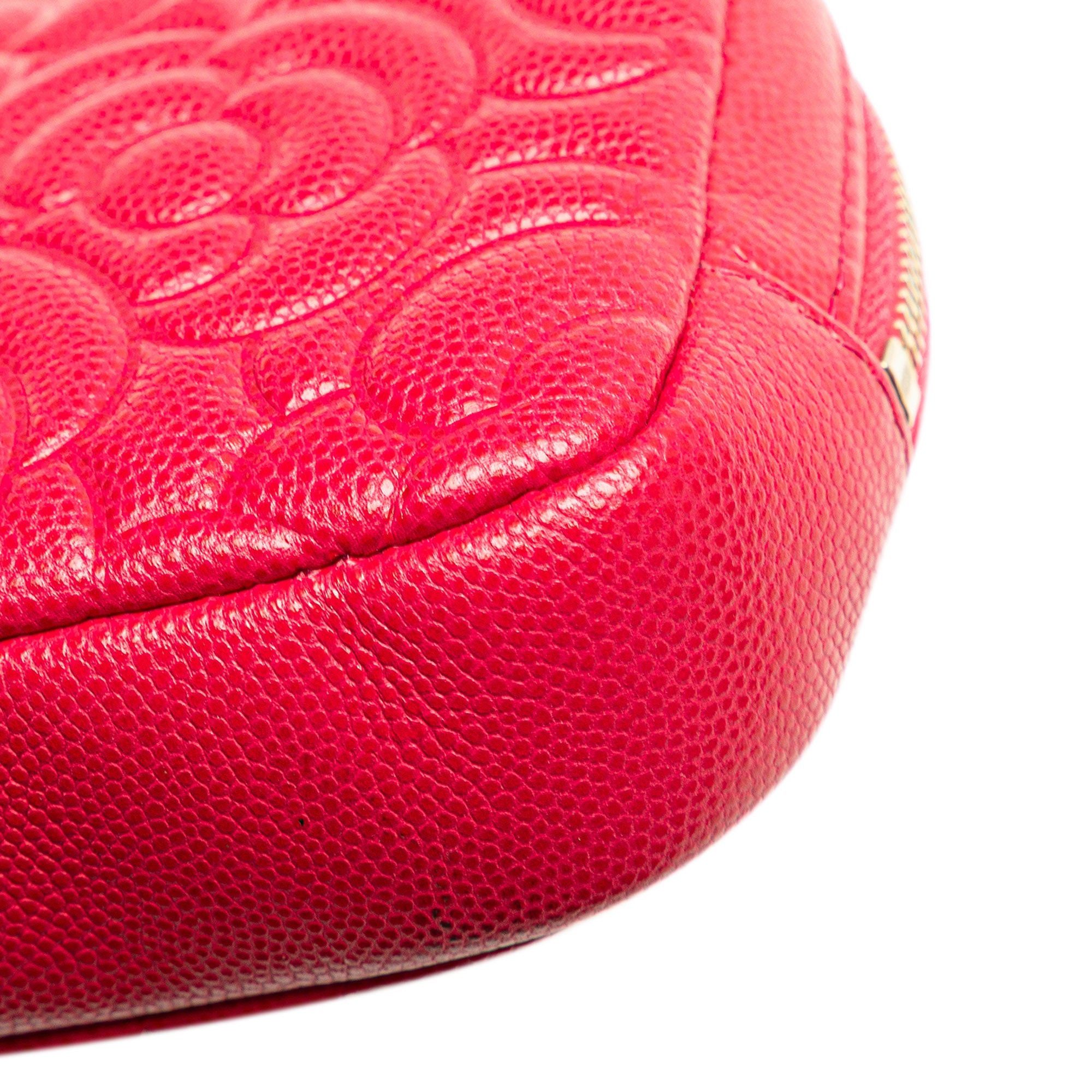 Chanel Chanel Small Caviar Camellia Cosmetic Case Red Size ONE SIZE - 8 Thumbnail