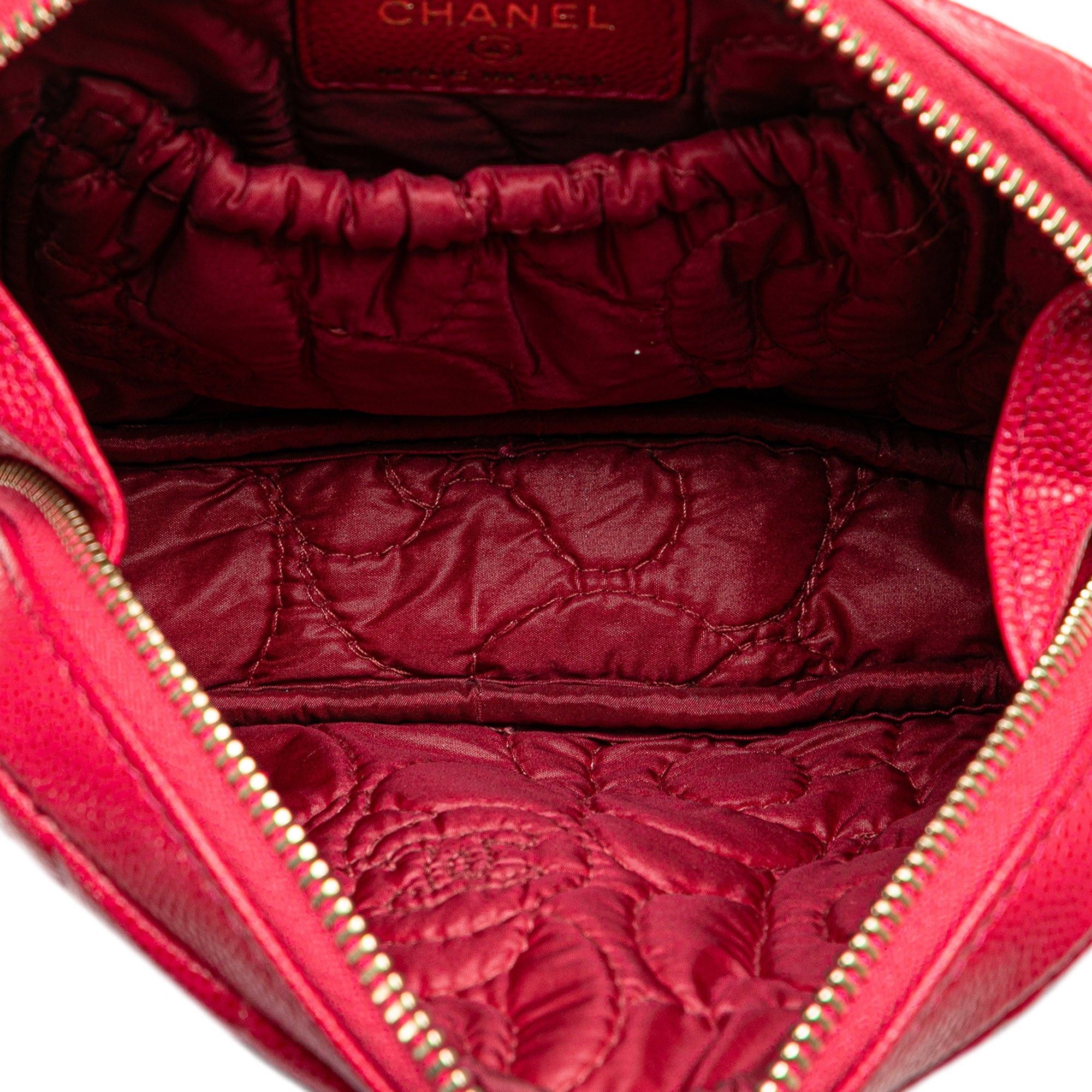 Chanel Chanel Small Caviar Camellia Cosmetic Case Red Size ONE SIZE - 4 Thumbnail