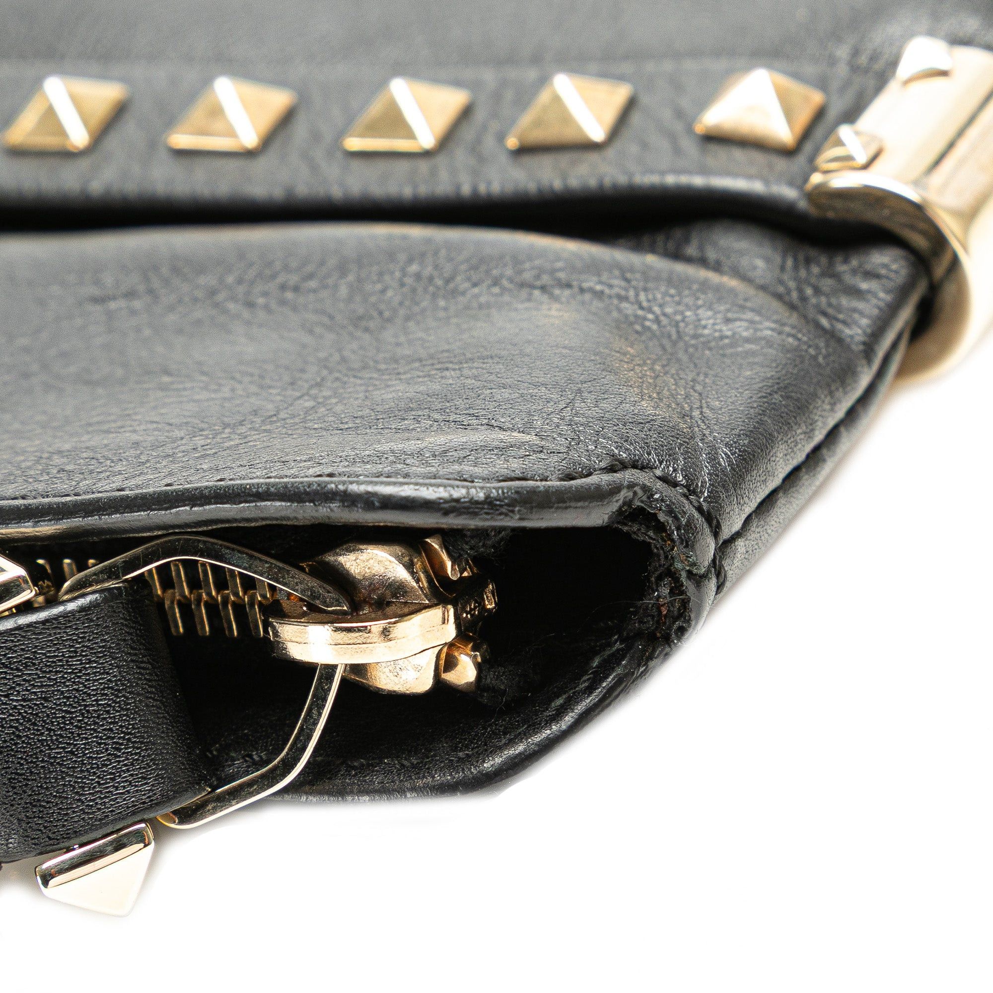 Valentino Valentino Leather Rockstud Wristlet Clutch Black Size ONE SIZE - 8 Thumbnail
