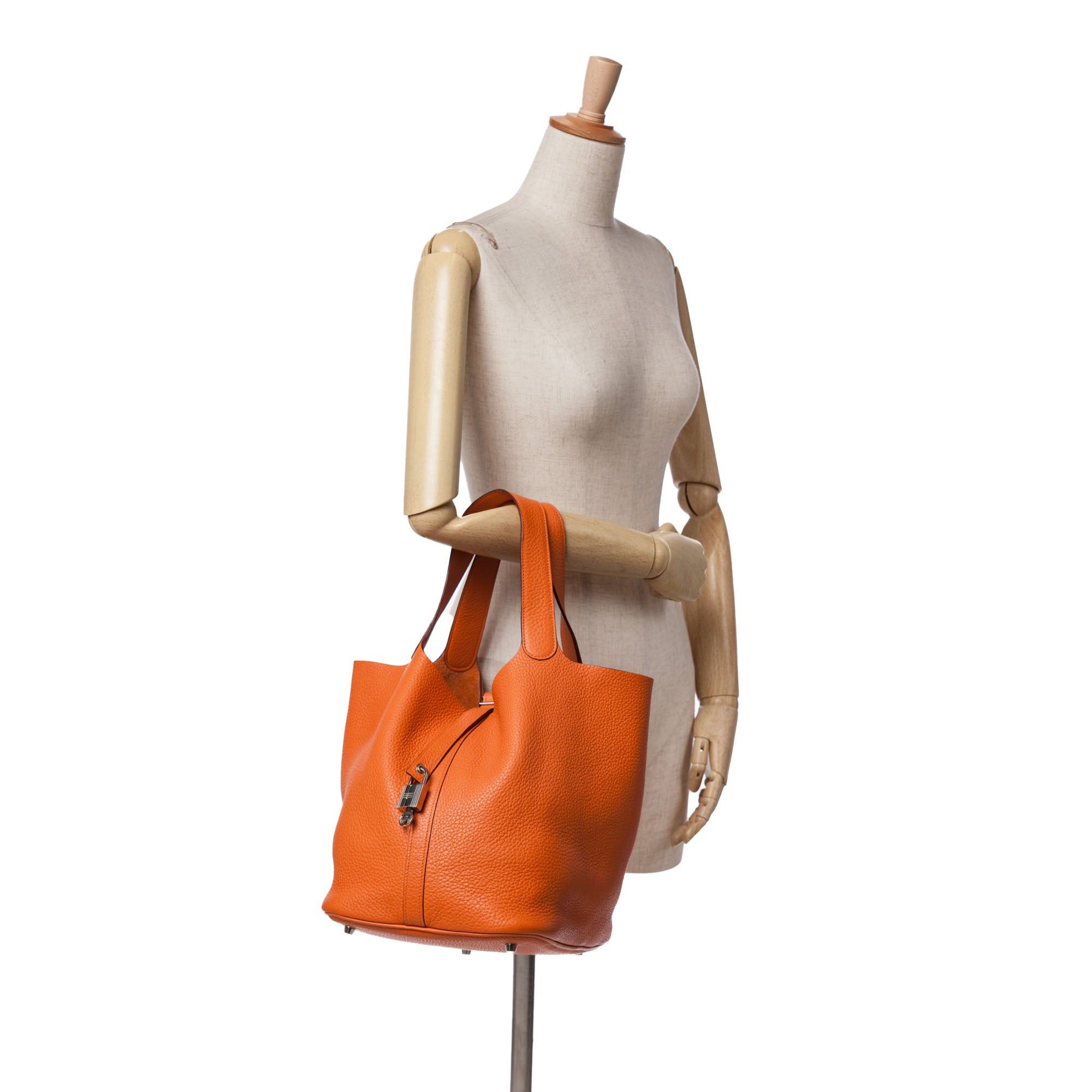 Hermes Hermès Clemence Picotin Lock 26 Orange Size ONE SIZE - 10 Thumbnail
