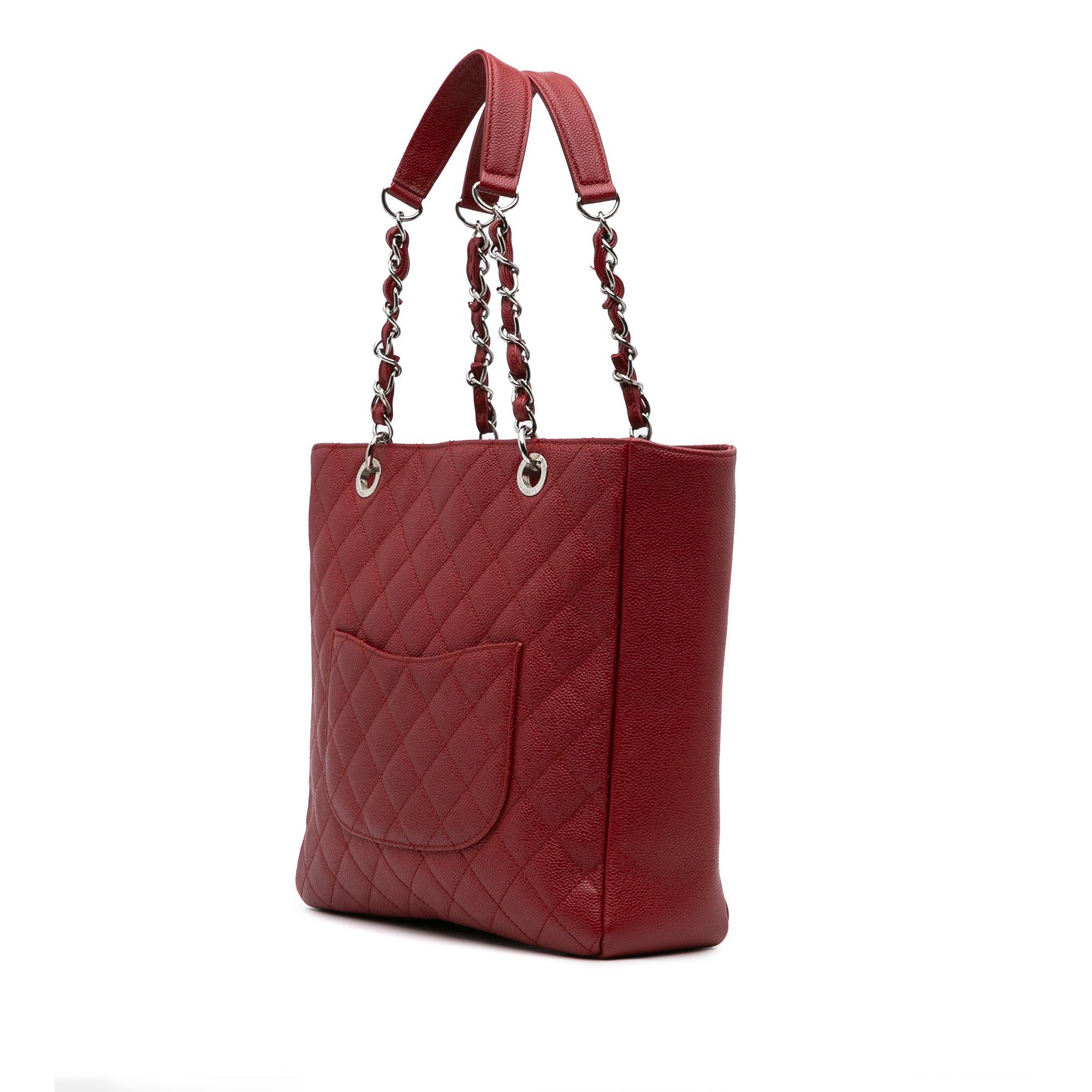 Chanel Chanel Caviar Vertical Large Shopping Tote Red Size ONE SIZE - 2 Thumbnail