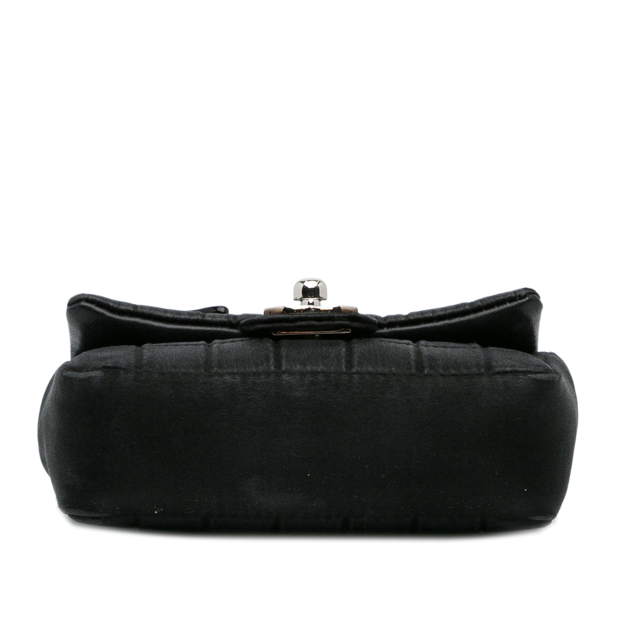 Chanel Chanel Extra Mini Satin Choco Bar Charms Flap Bag Black Size ONE SIZE - 5 Thumbnail