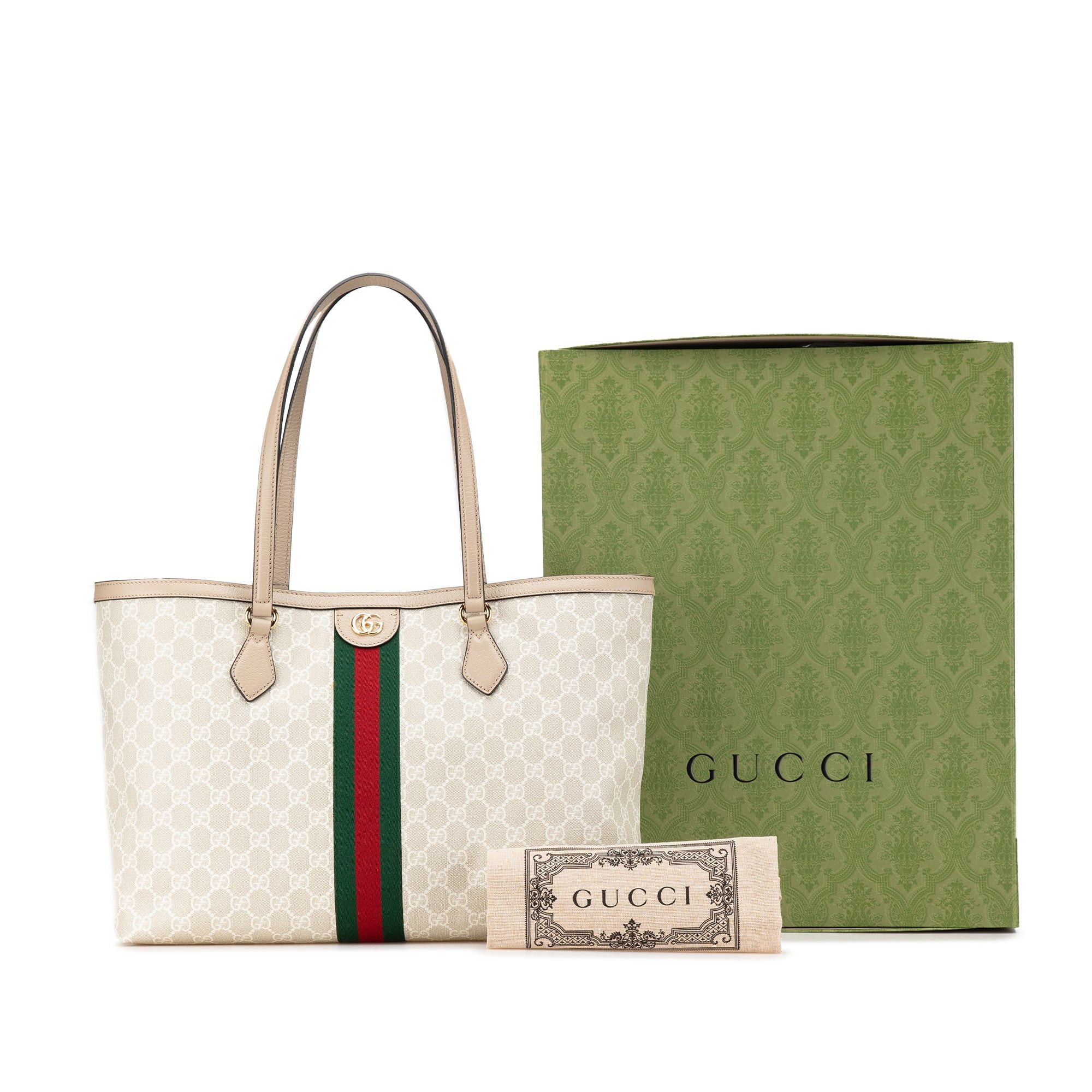 Gucci Gucci Medium GG Supreme Ophidia Tote Brown Size ONE SIZE - 13 Thumbnail