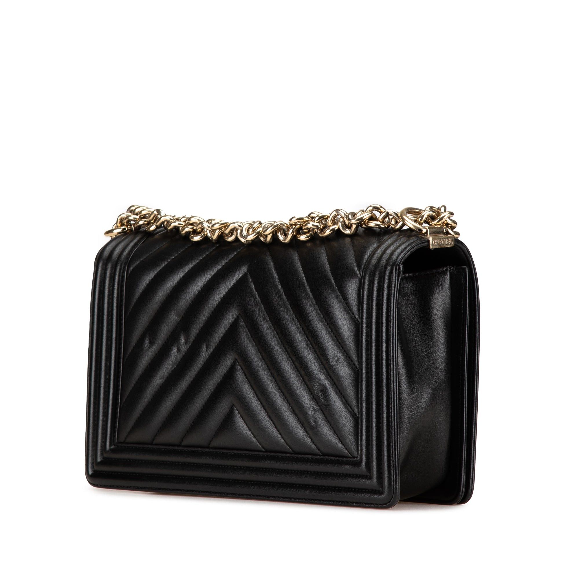 Chanel Chanel New Medium Chevron Lambskin Boy Flap Black Size ONE SIZE - 2 Thumbnail