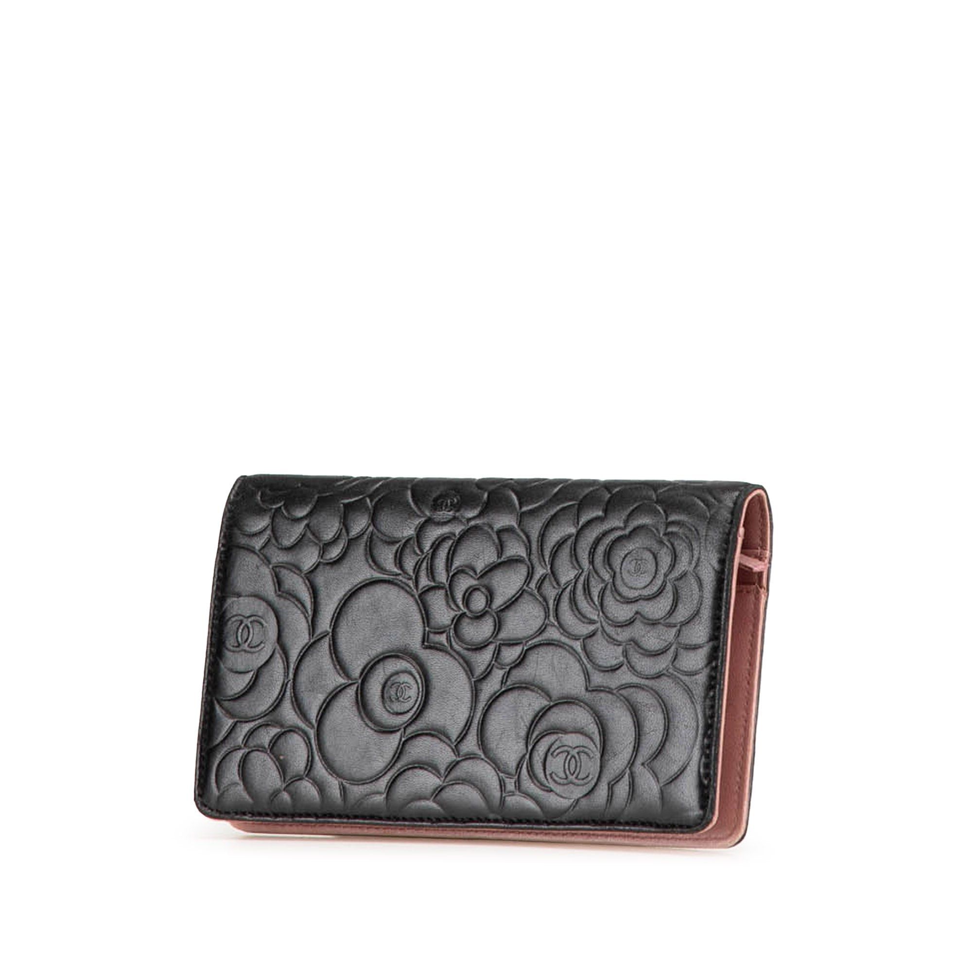 Chanel Chanel Embossed Lambskin Camellia Bifold Wallet Black Size ONE SIZE - 2 Thumbnail