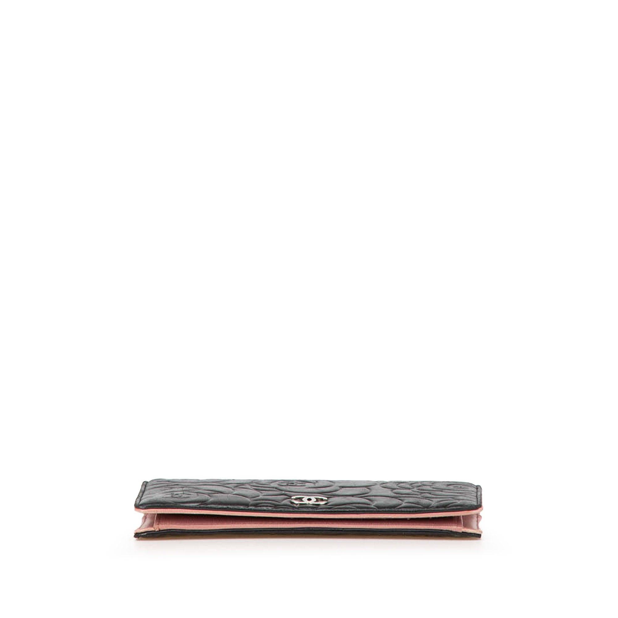 Chanel Chanel Embossed Lambskin Camellia Bifold Wallet Black Size ONE SIZE - 3 Thumbnail