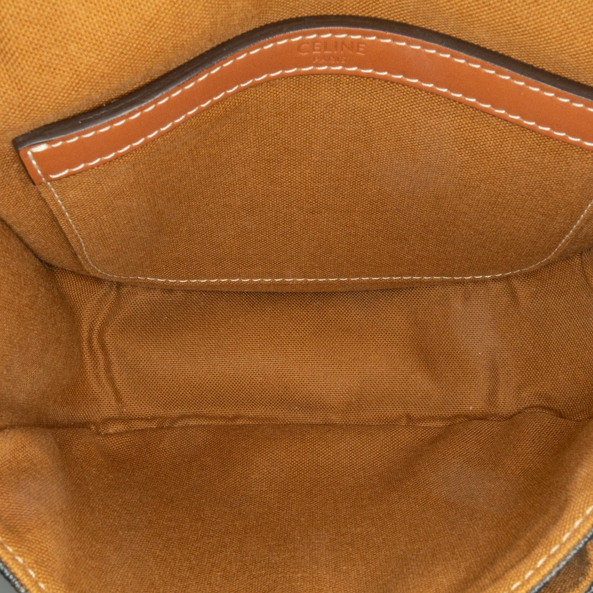 Celine Celine Medium Triomphe Coated Canvas Folco Crossbody Brown Size ONE SIZE - 4 Thumbnail