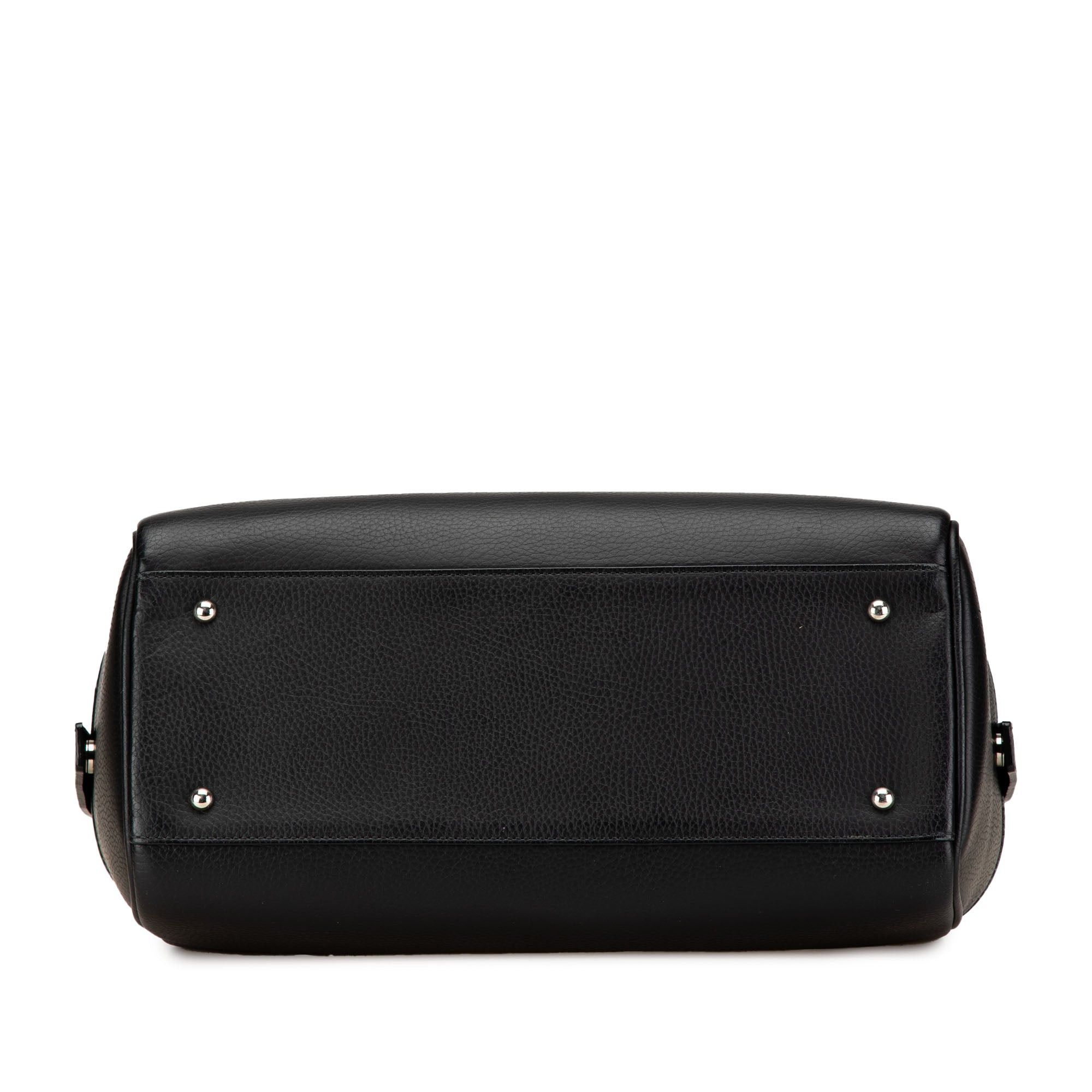 バッグ Vtg Burberrys Boston Bag Black Leather Burberry Leather Boston Bag Black