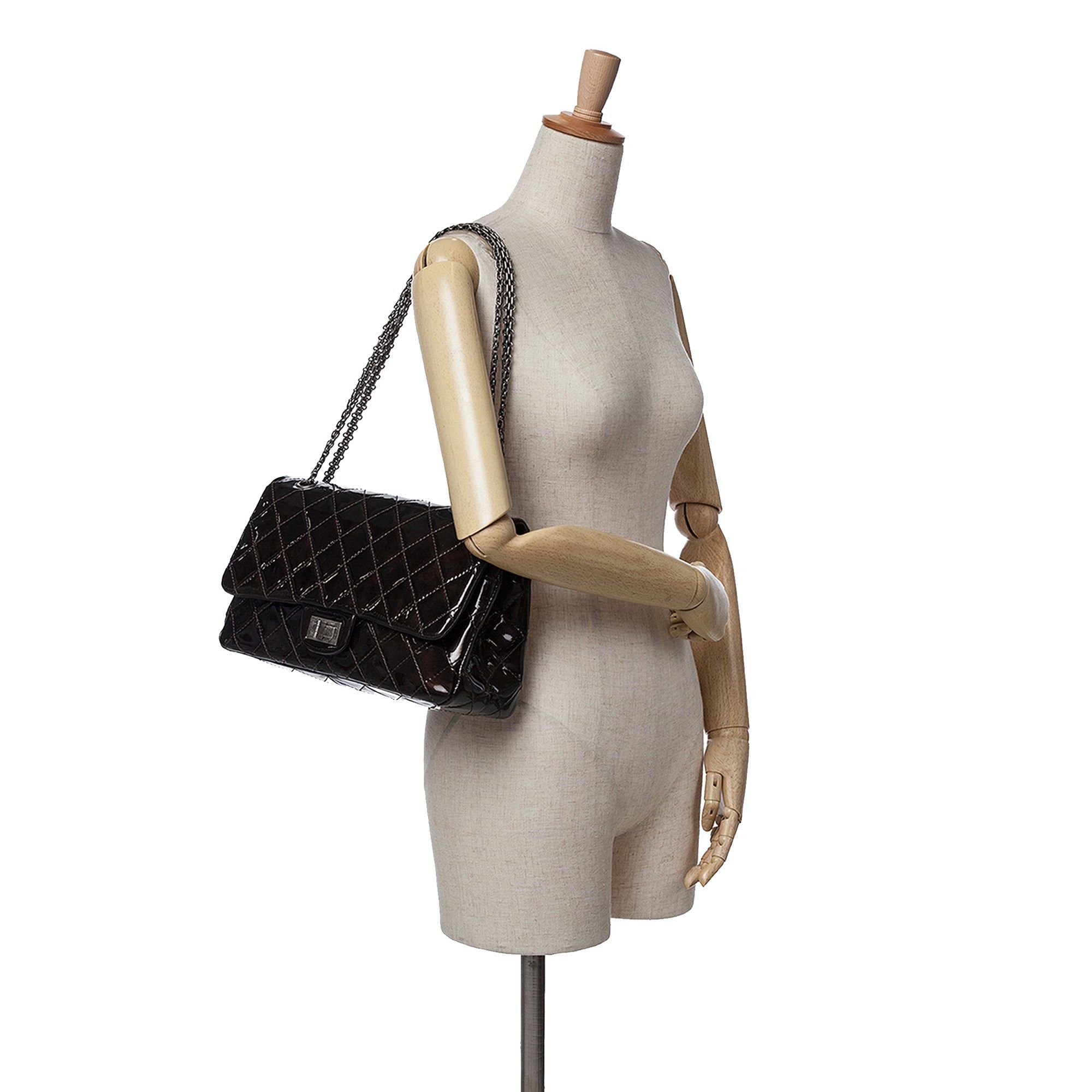 Chanel Chanel Reissue 2.55 Quilted Patent Double Flap 227 Brown Size ONE SIZE - 11 Thumbnail