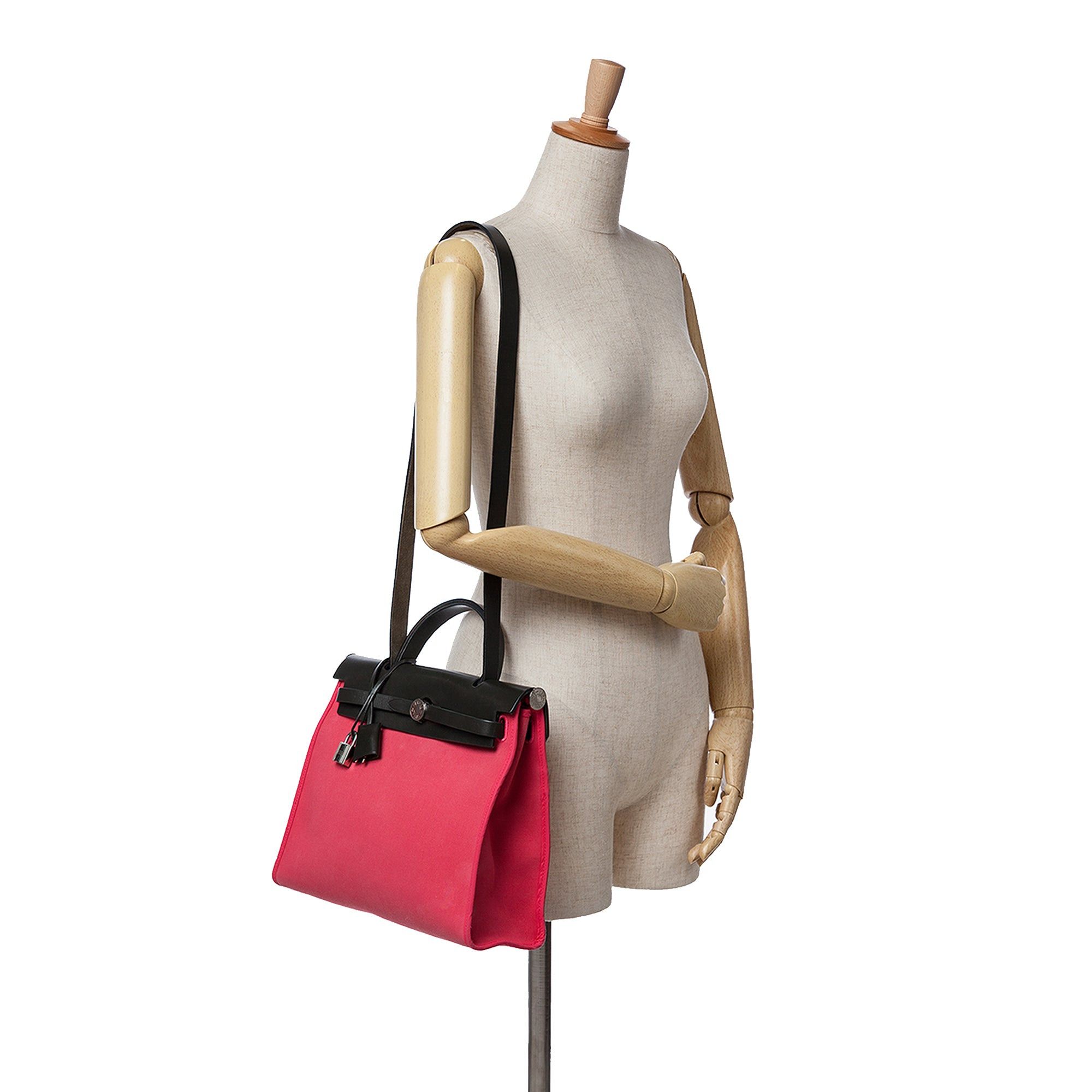Hermes Hermès Canvas Herbag Zip 31 Pink Size ONE SIZE - 9 Thumbnail