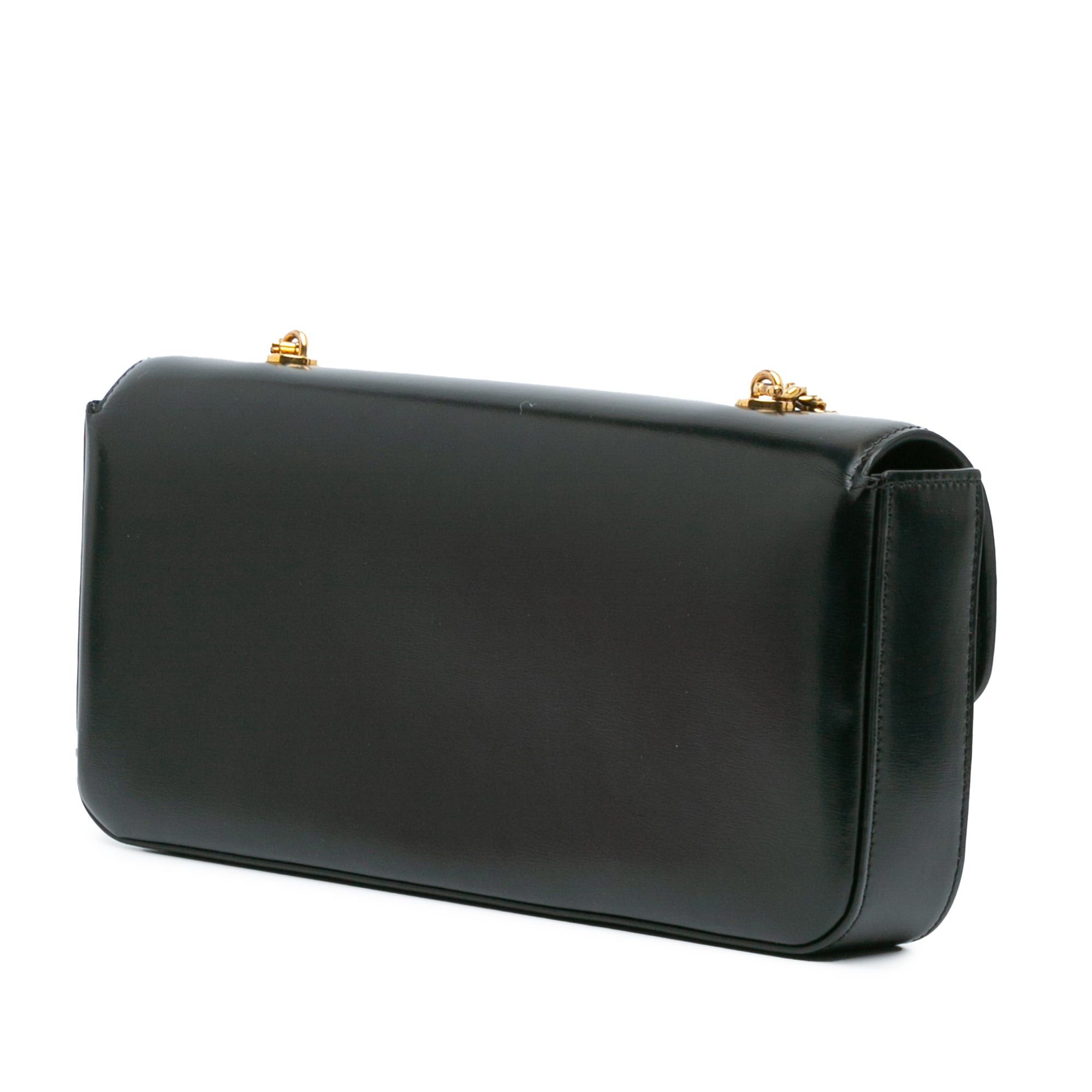 Celine Celine Triomphe Calfskin Leather Chain Shoulder Bag Black Size ONE SIZE - 2 Thumbnail