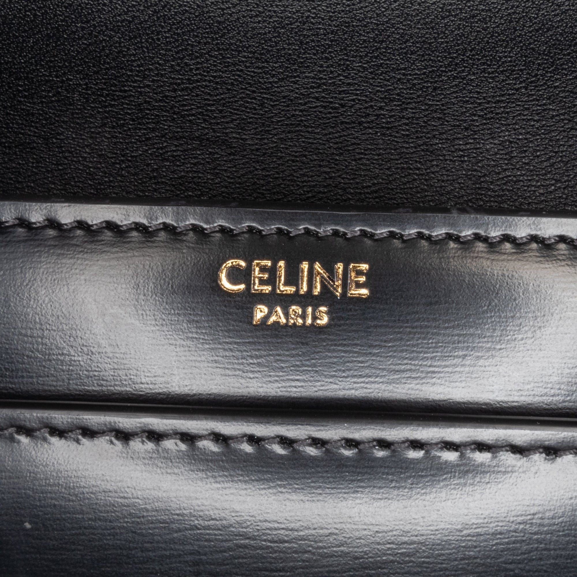 Celine Celine Triomphe Calfskin Leather Chain Shoulder Bag Black Size ONE SIZE - 5 Thumbnail