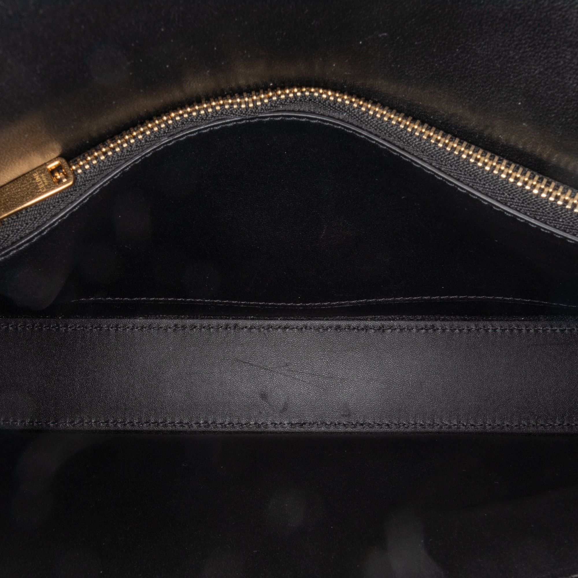 Celine Celine Triomphe Calfskin Leather Chain Shoulder Bag Black Size ONE SIZE - 4 Thumbnail