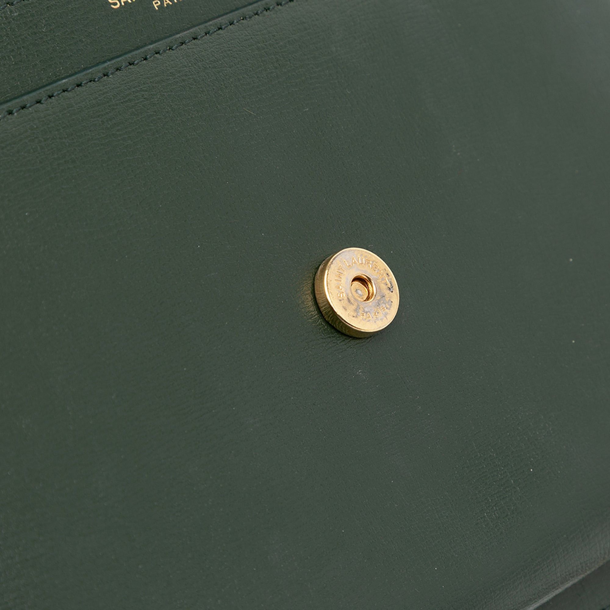 Saint Laurent Paris Saint Laurent Medium Leather Monogram Sunset Crossbody Green Size ONE SIZE - 11 Thumbnail