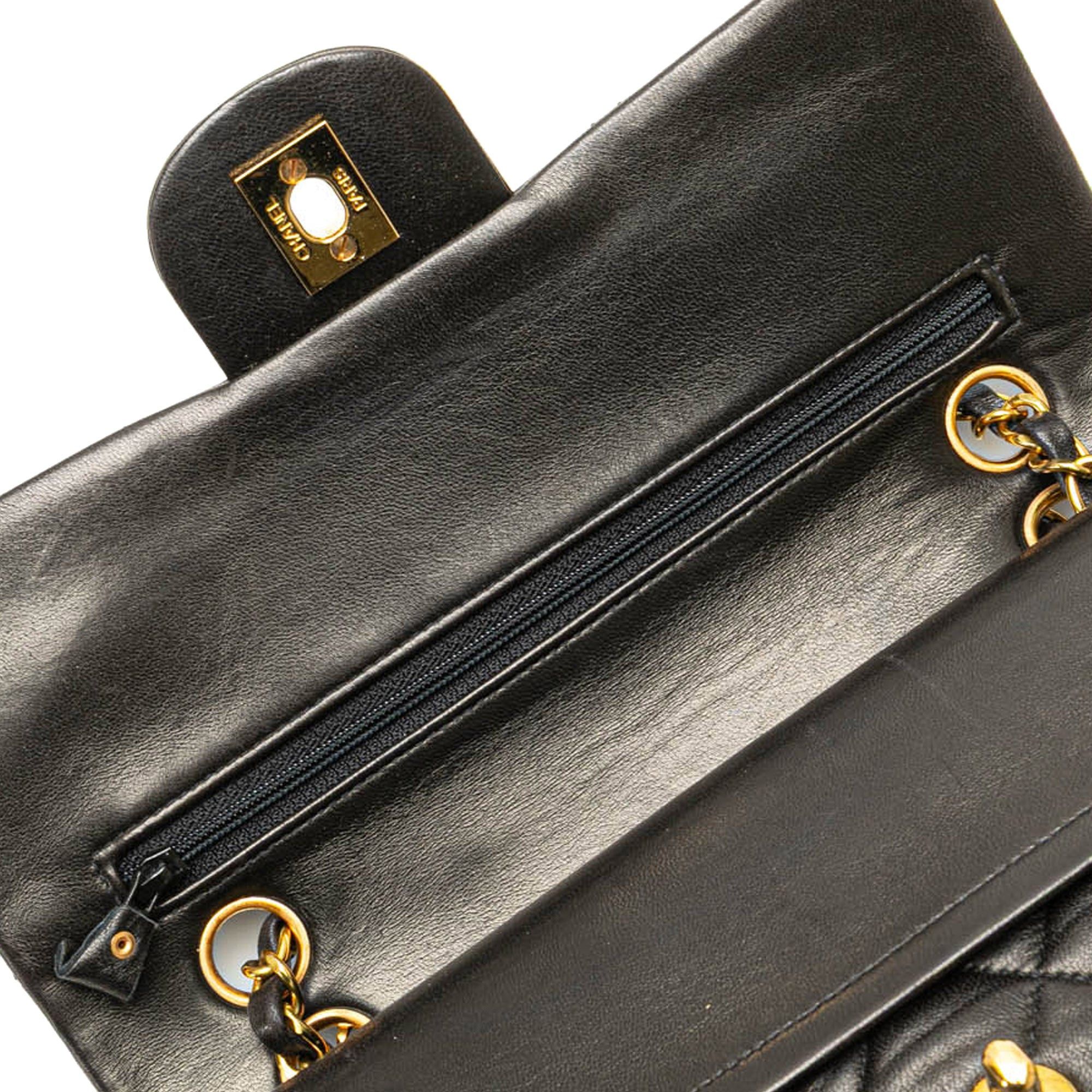 Chanel Chanel Small Classic Lambskin Double Flap Black Size ONE SIZE - 10 Thumbnail
