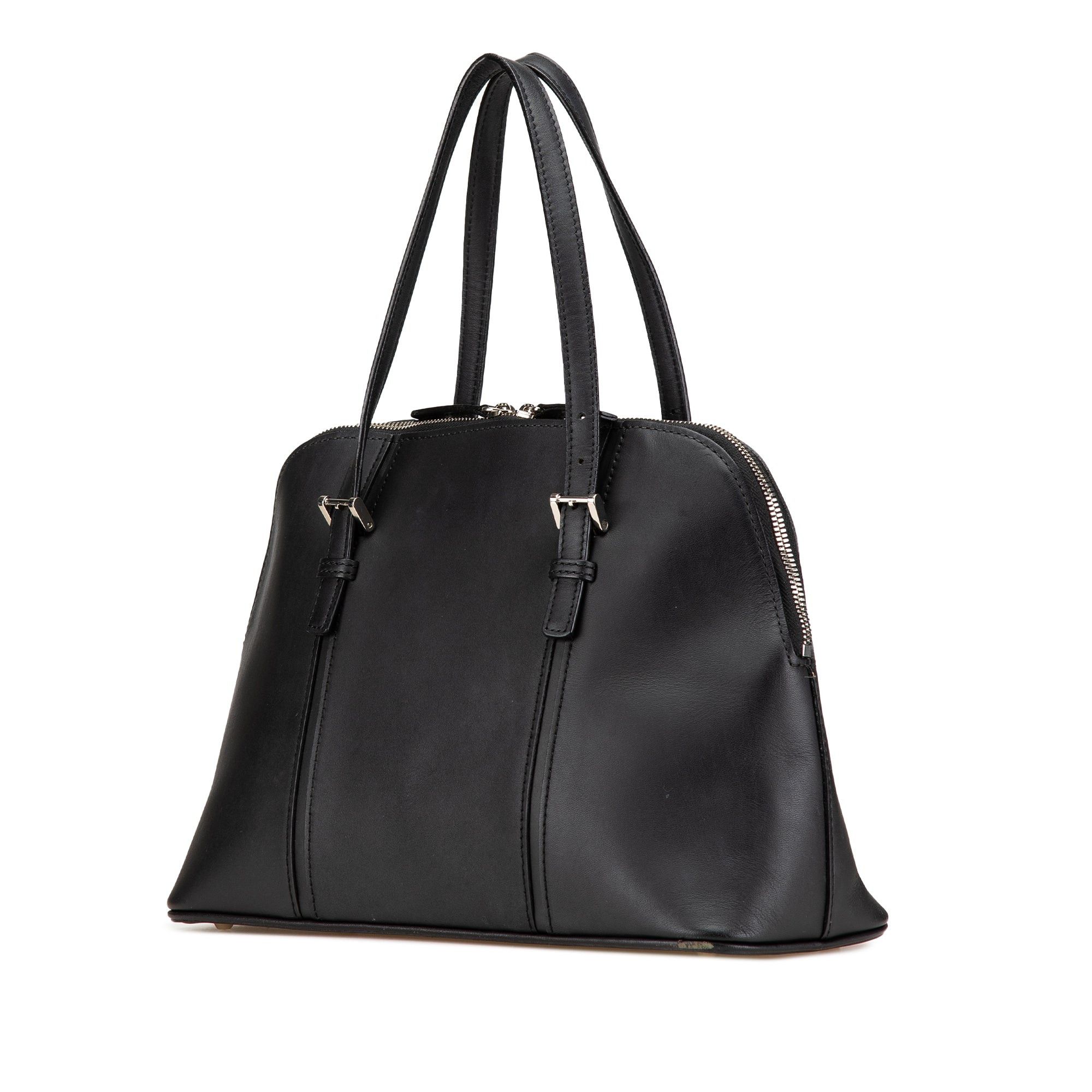 Burberry Burberry Leather Dome Handbag Black Size ONE SIZE - 2 Thumbnail