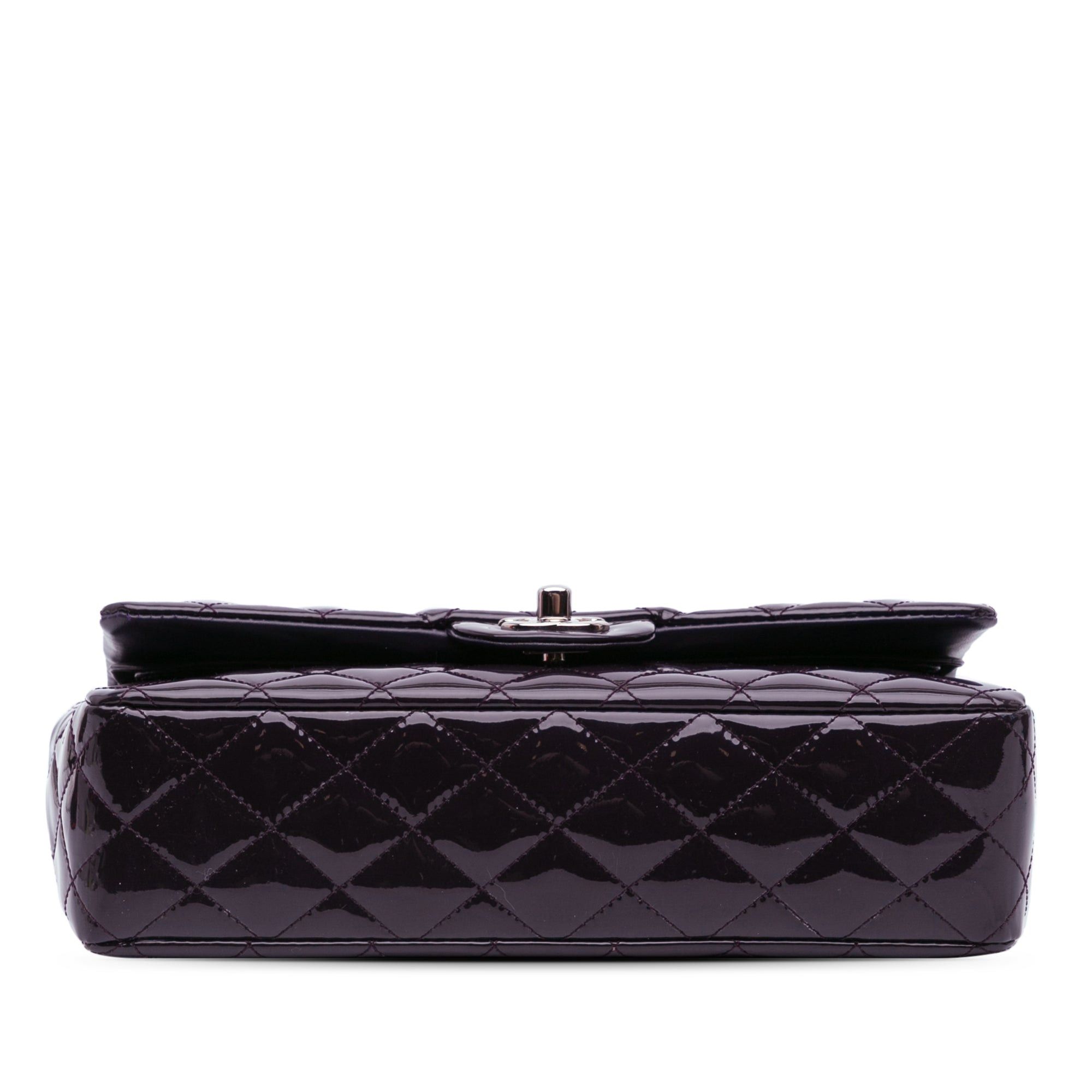 Chanel Chanel Medium Classic Patent Double Flap Purple Size ONE SIZE - 3 Thumbnail