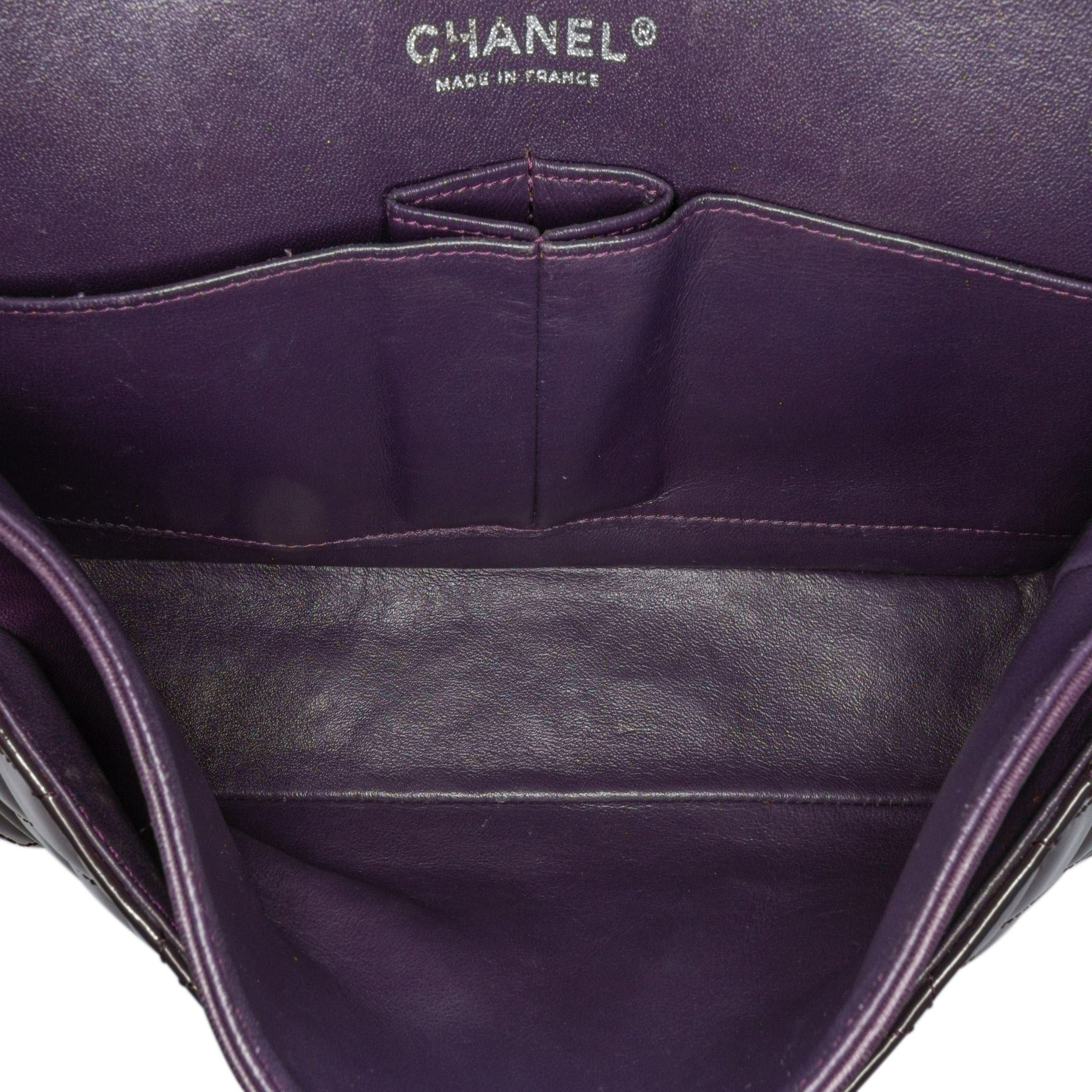 Chanel Chanel Medium Classic Patent Double Flap Purple Size ONE SIZE - 4 Thumbnail