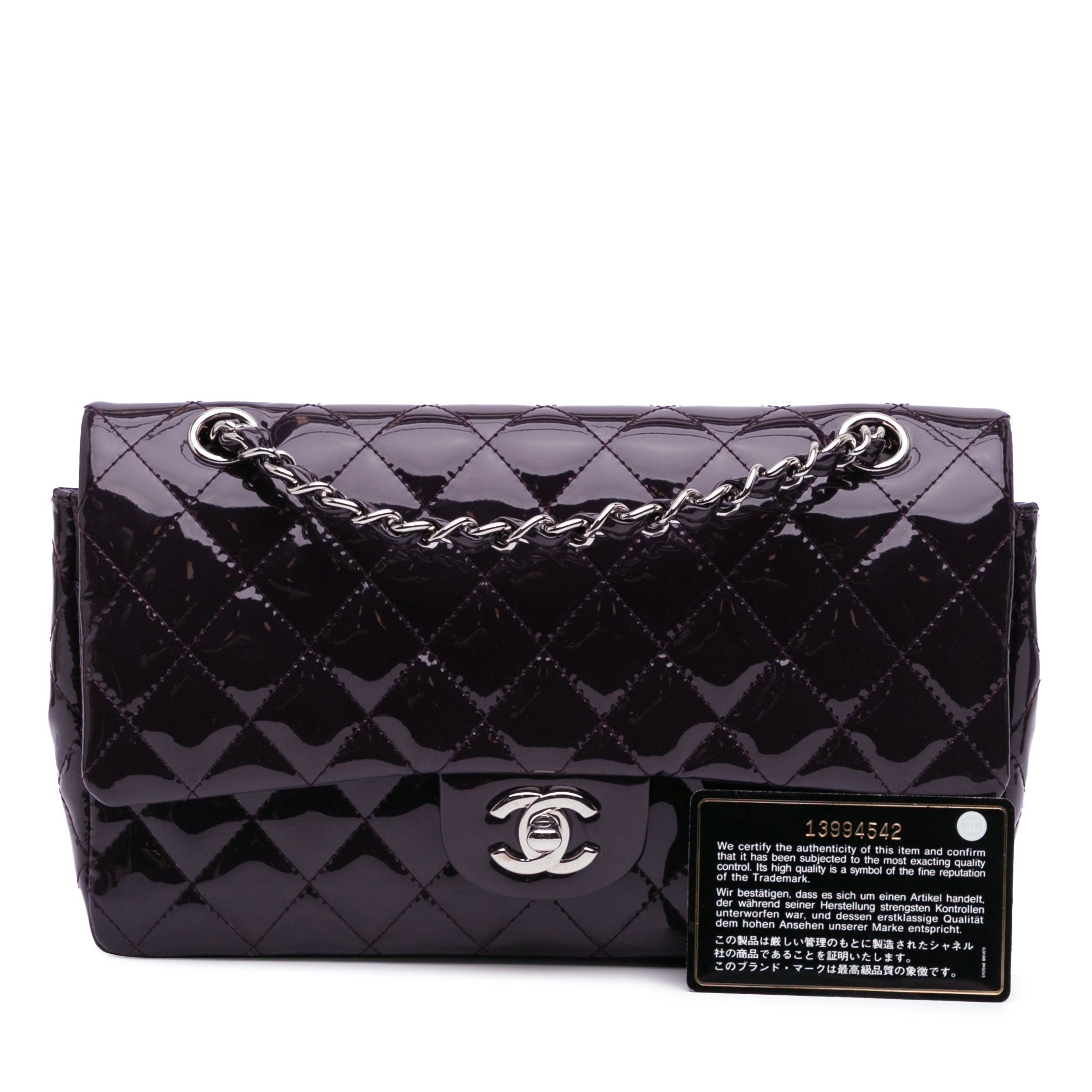 Chanel Chanel Medium Classic Patent Double Flap Purple Size ONE SIZE - 10 Thumbnail