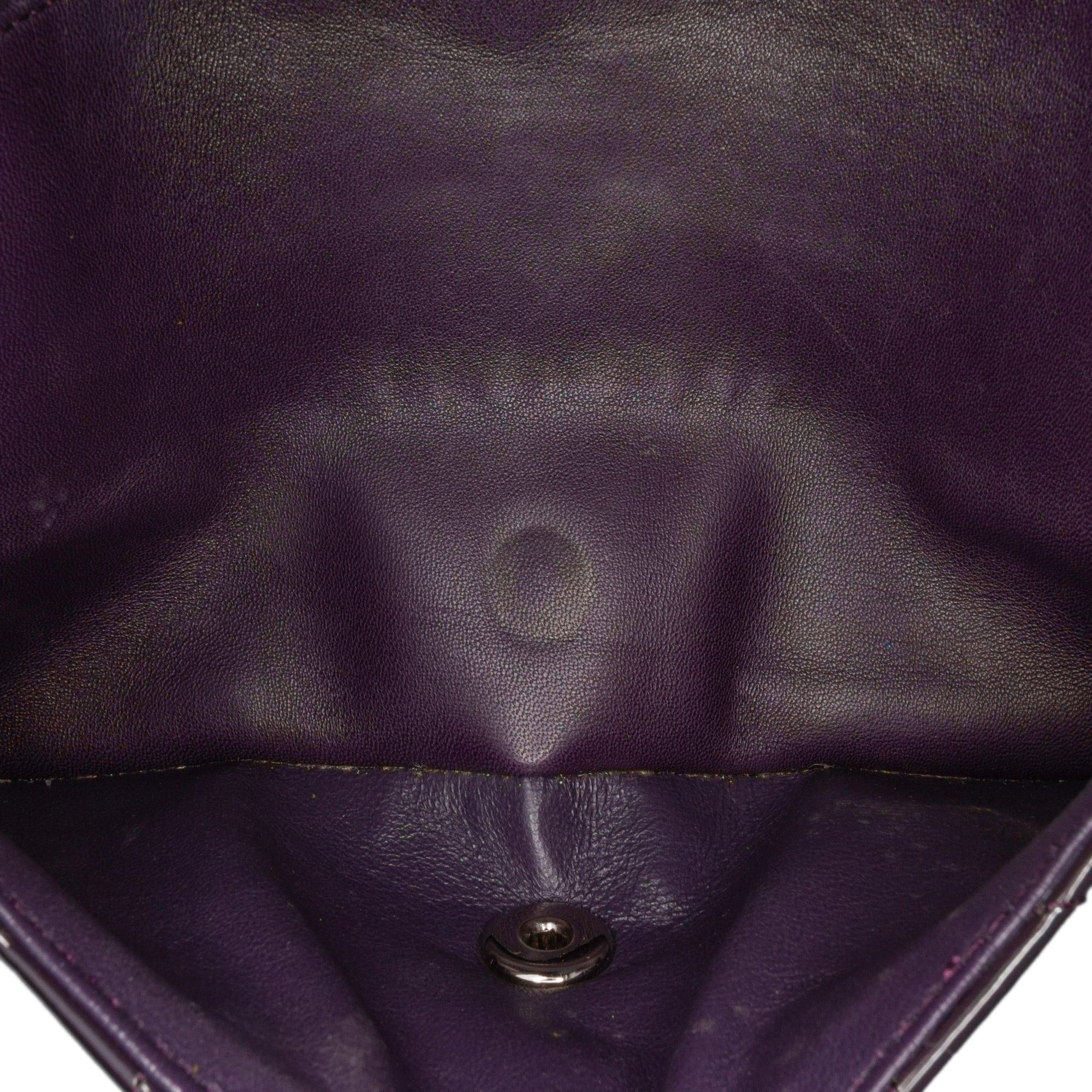Chanel Chanel Medium Classic Patent Double Flap Purple Size ONE SIZE - 5 Thumbnail