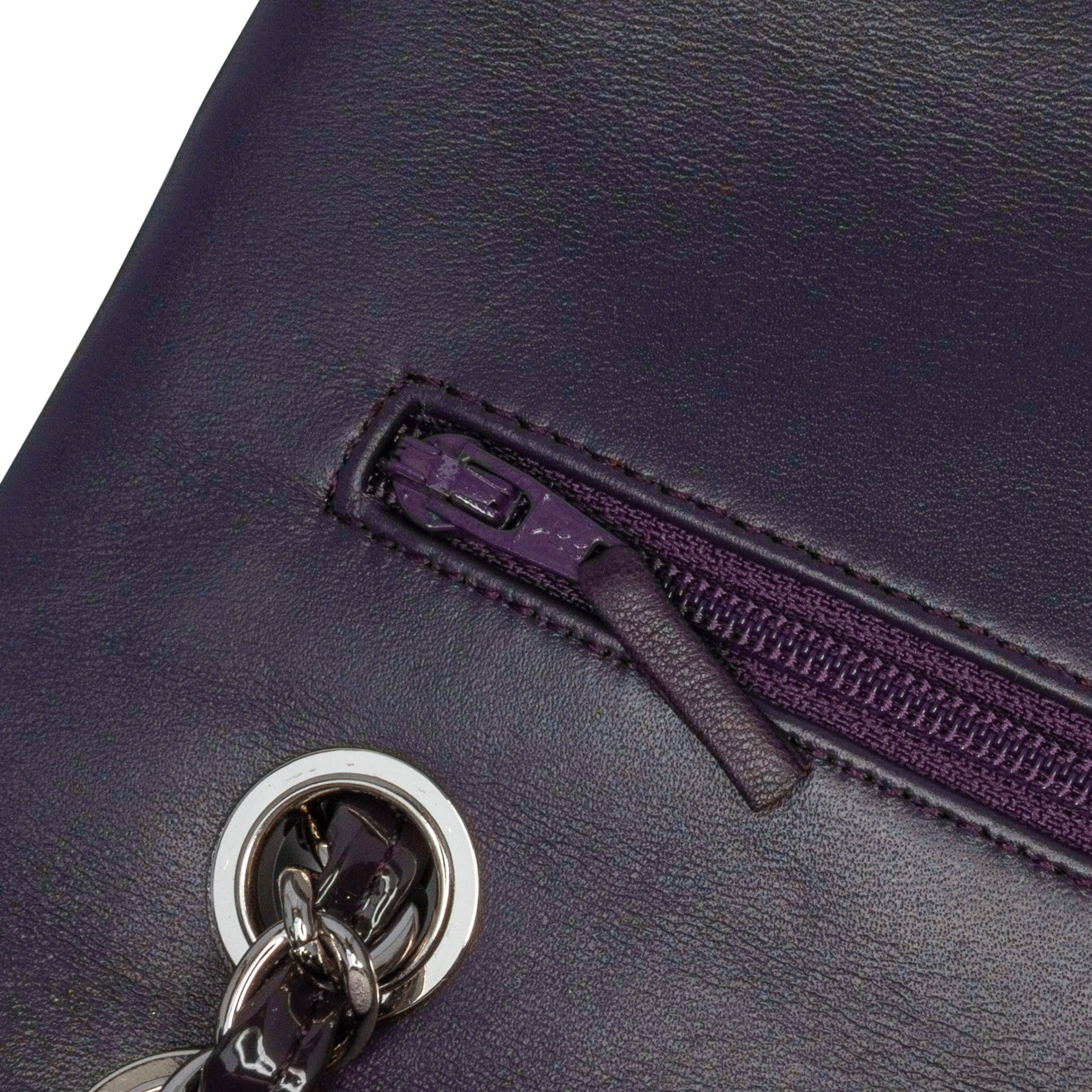 Chanel Chanel Medium Classic Patent Double Flap Purple Size ONE SIZE - 7 Thumbnail