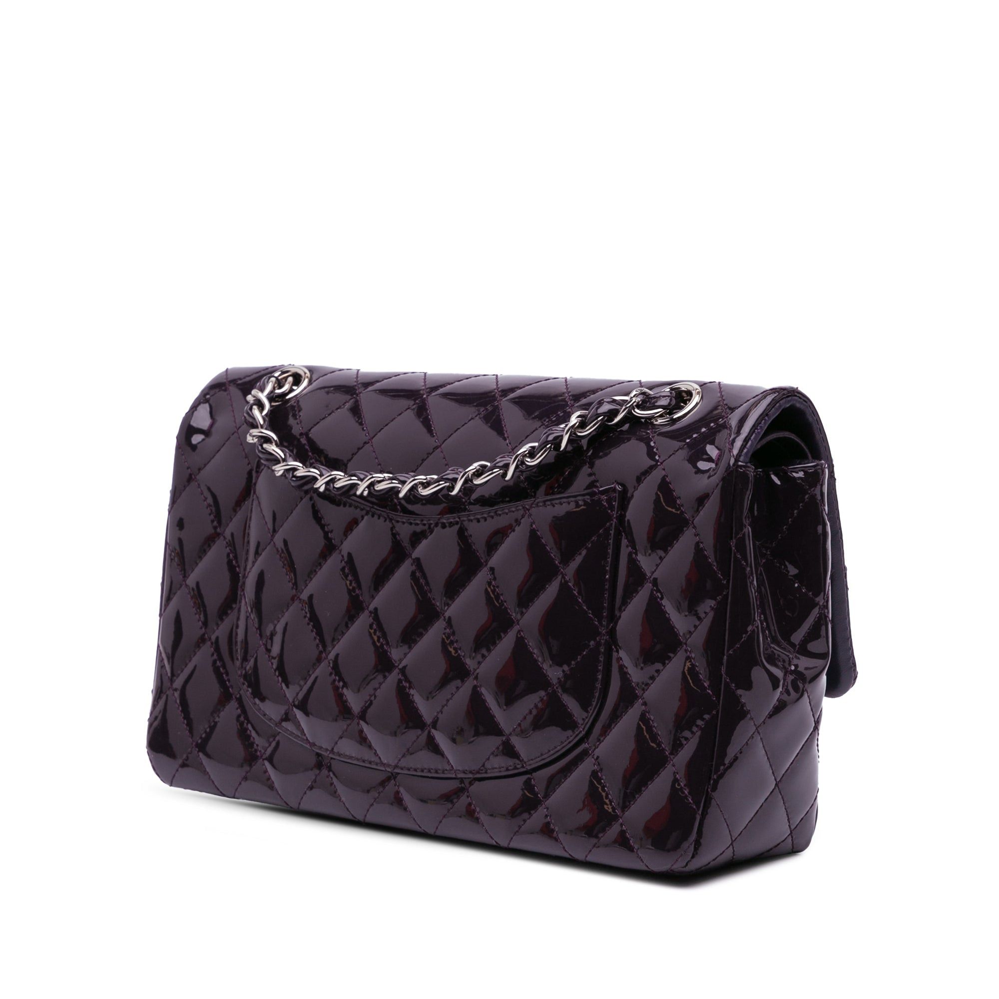 Chanel Chanel Medium Classic Patent Double Flap Purple Size ONE SIZE - 2 Thumbnail