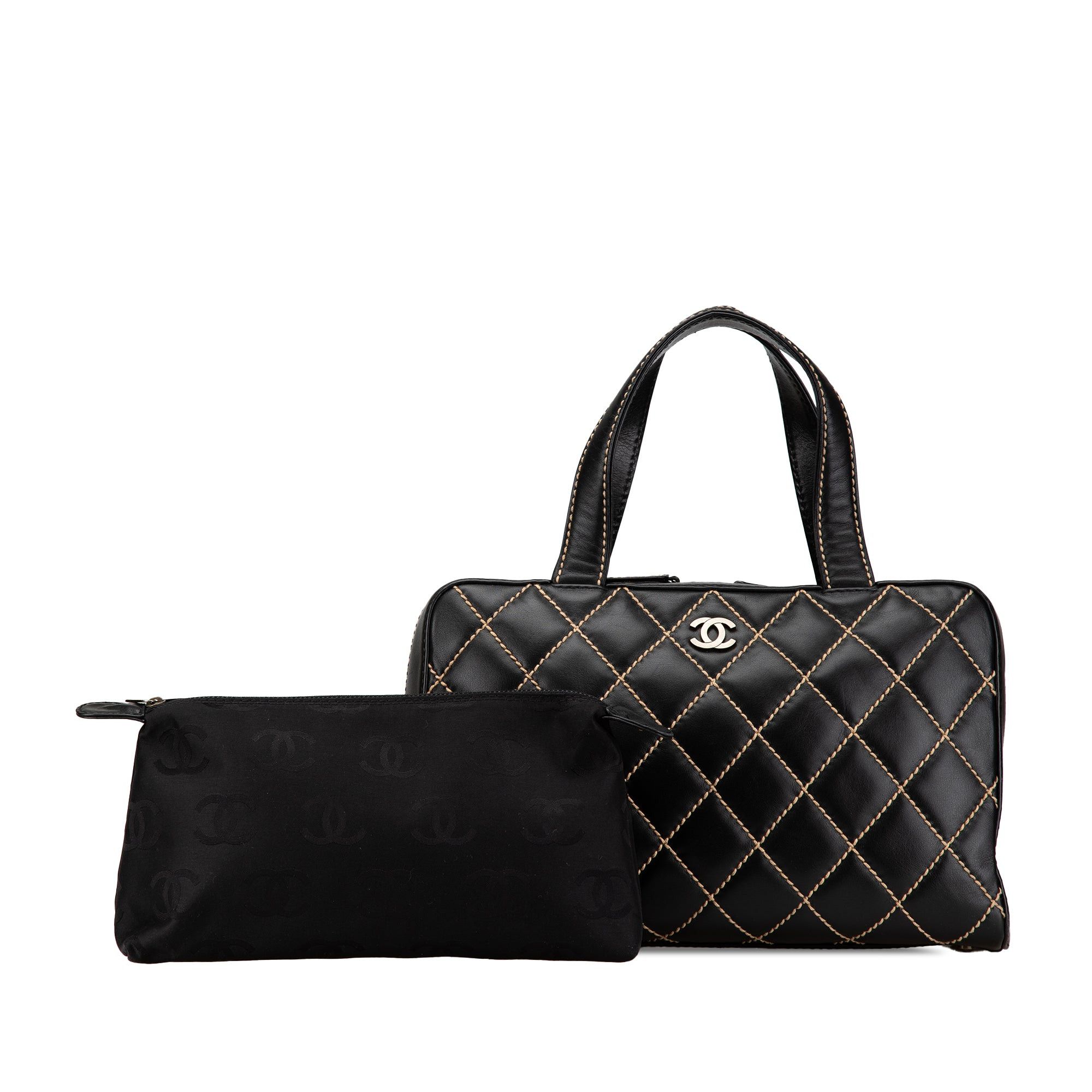 Chanel Chanel CC Wild Stitch Lambskin Handbag Black Size ONE SIZE - 13 Thumbnail