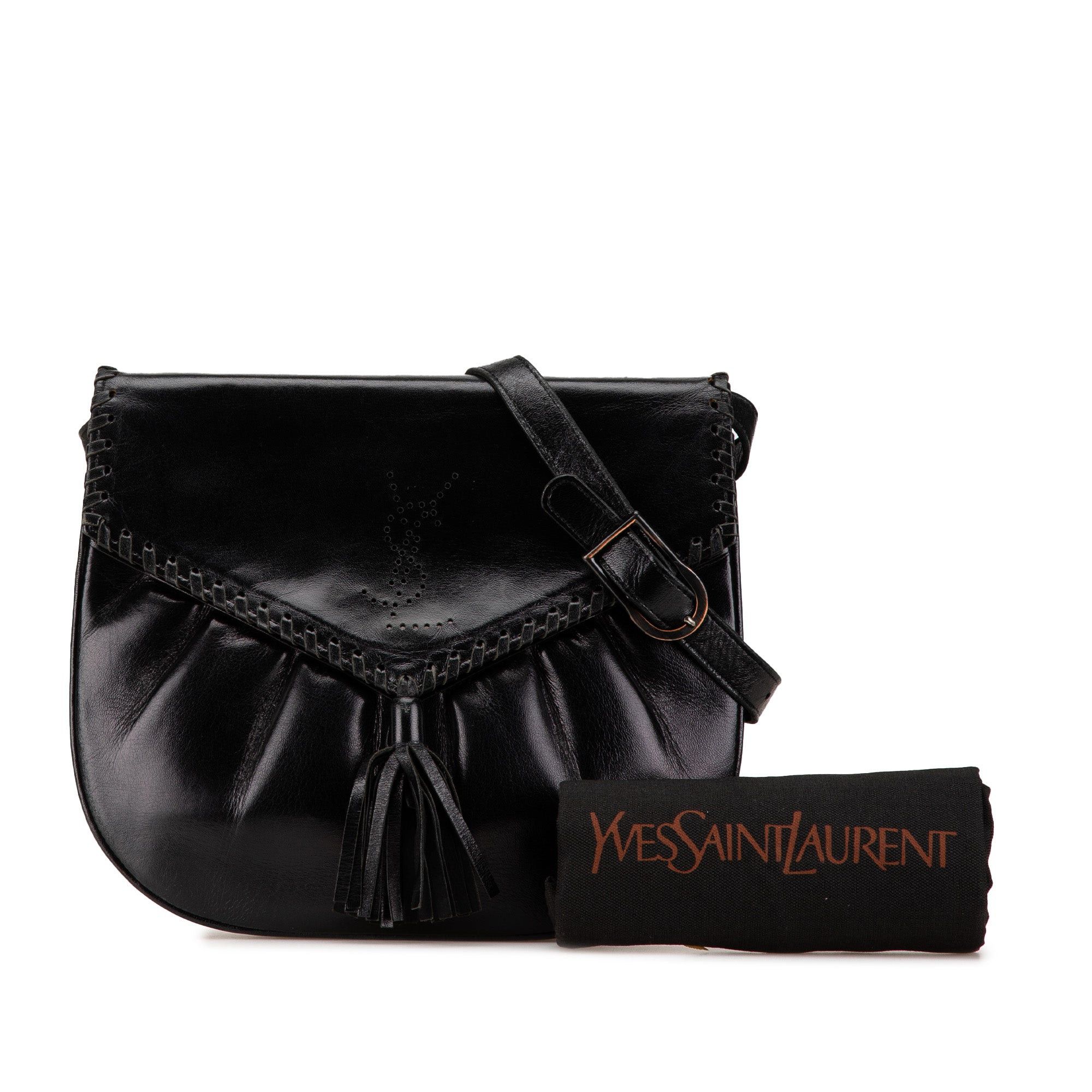 Yves Saint Laurent Yves Saint Laurent Leather Shoulder Bag Black Size ONE SIZE - 16 Thumbnail