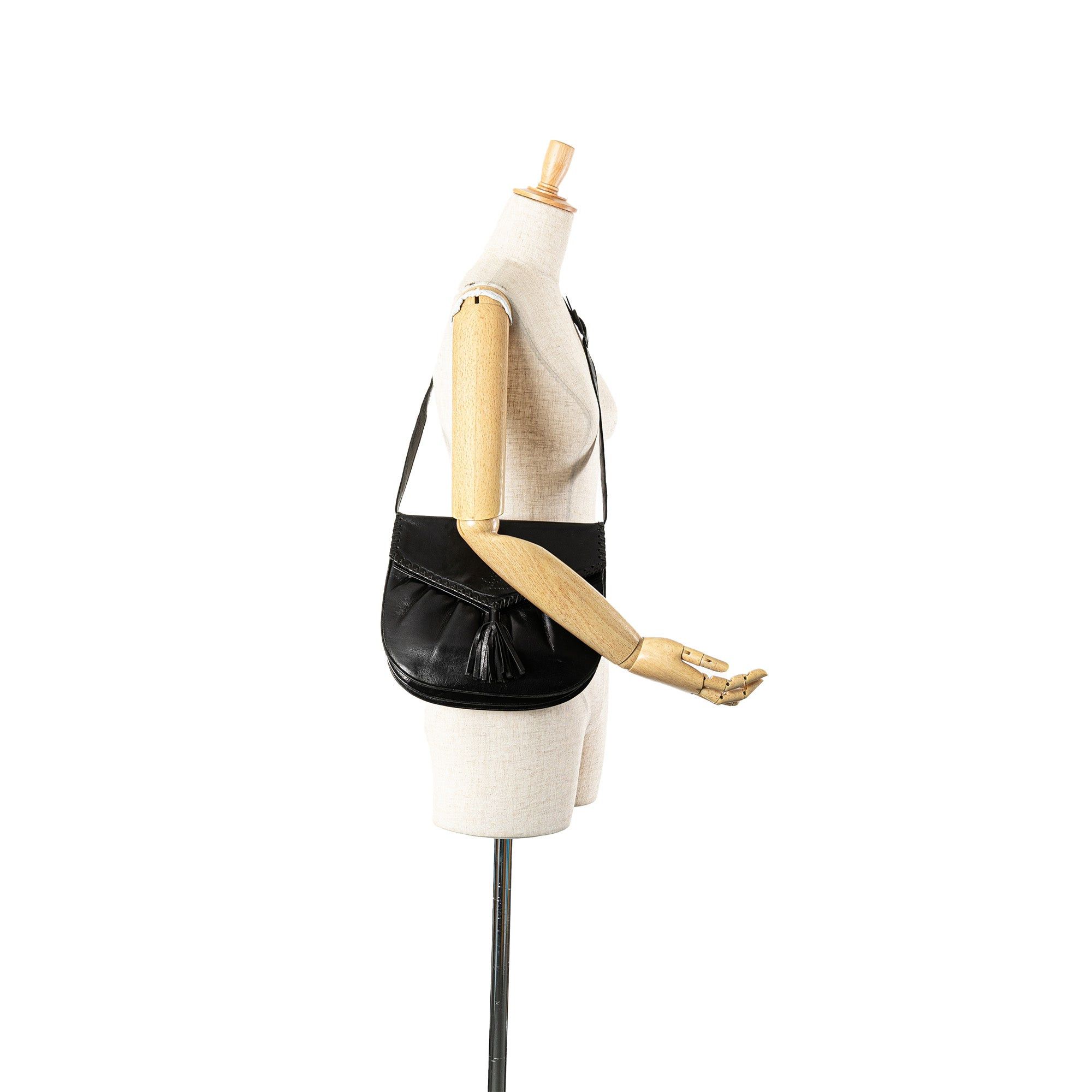 Yves Saint Laurent Yves Saint Laurent Leather Shoulder Bag Black Size ONE SIZE - 15 Thumbnail