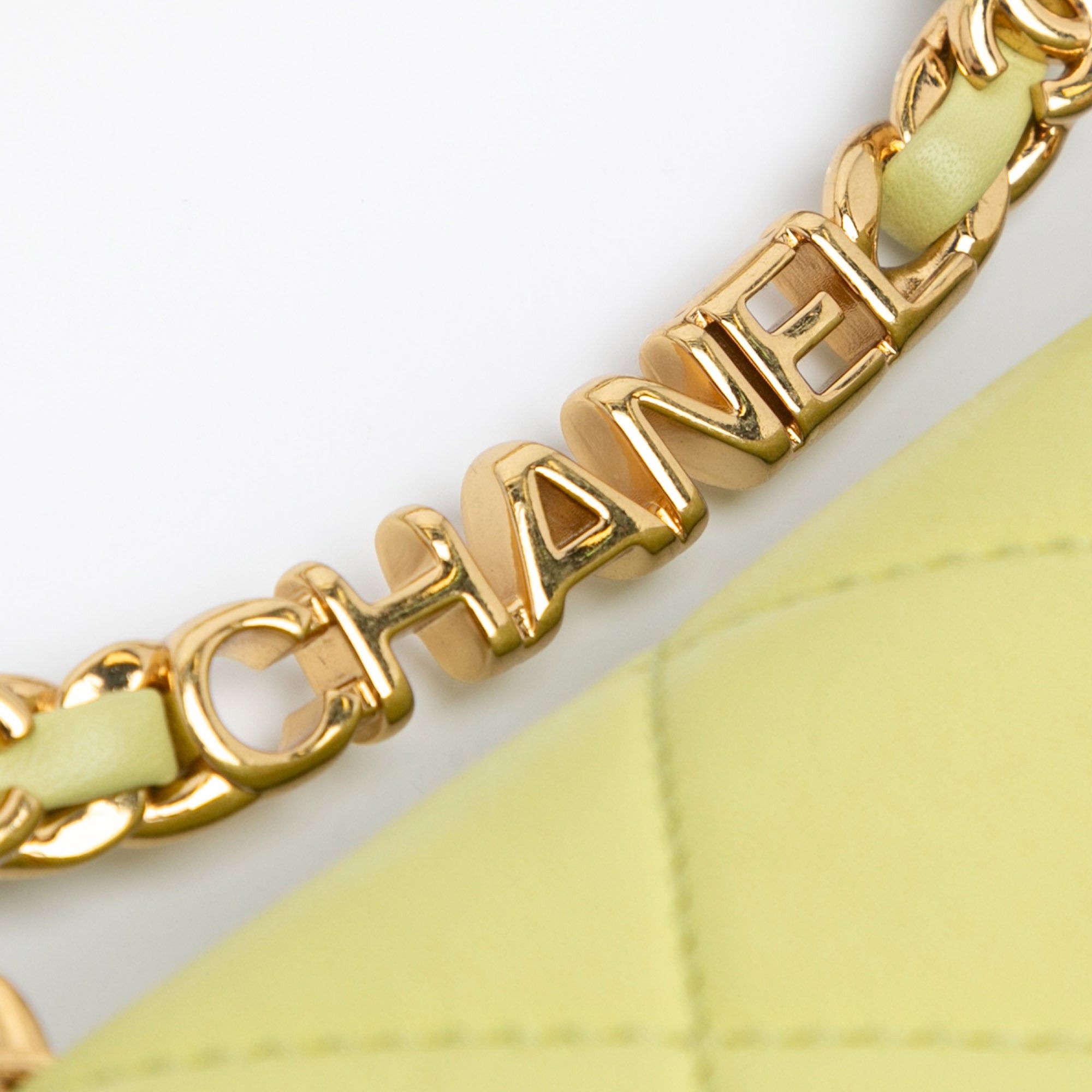 Chanel Chanel Mini Quilted Lambskin Oval Logo Chain Top Handle Flap Green Size ONE SIZE - 8 Thumbnail