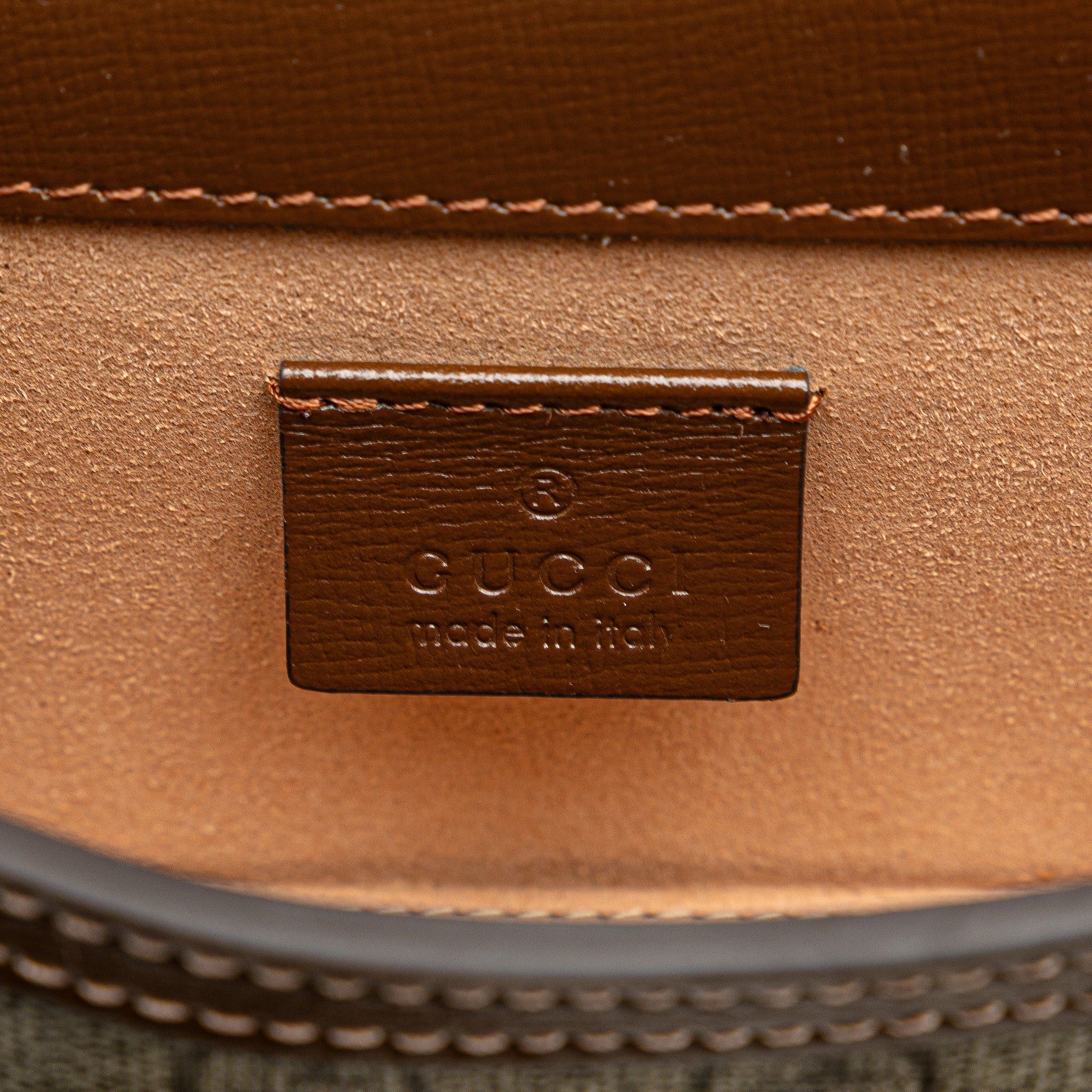 Gucci Mini GG Supreme Horsebit 1955 Crossbody Brown