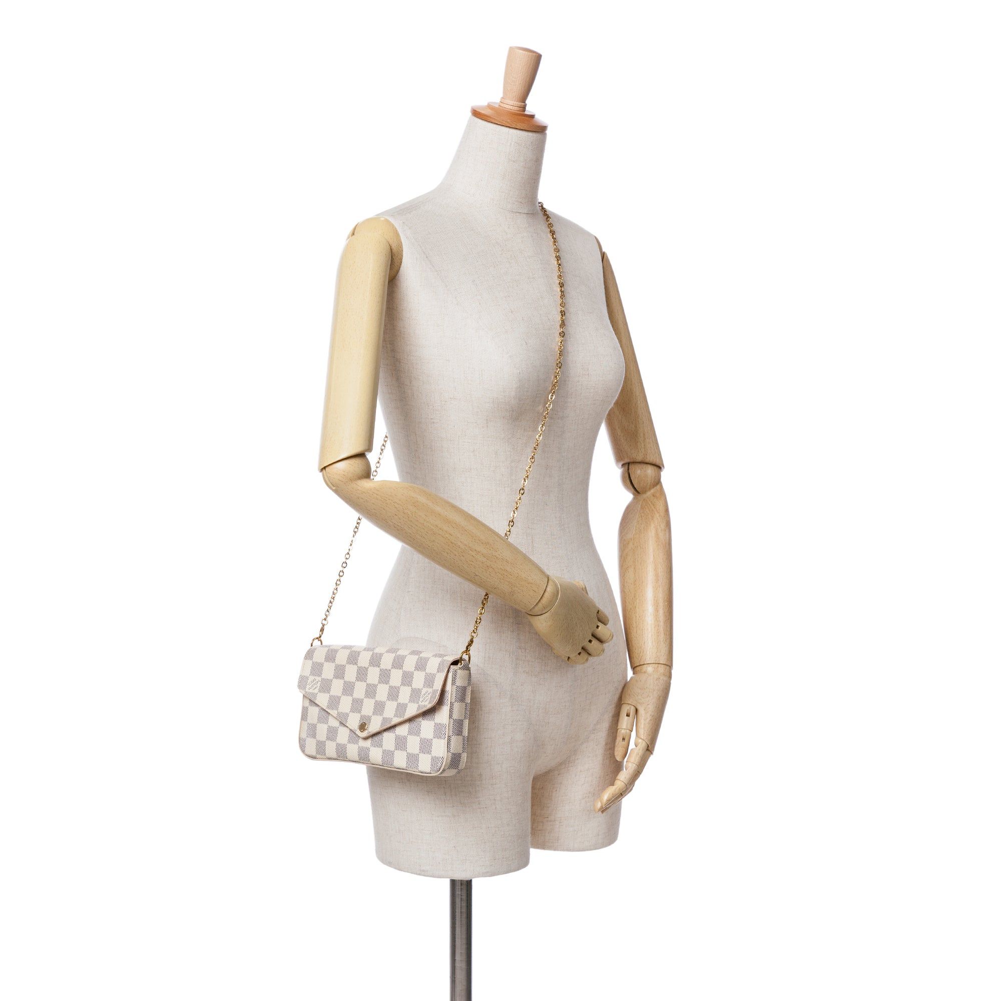 Louis Vuitton Louis Vuitton Damier Azur Felicie Pochette White Size ONE SIZE - 8 Thumbnail