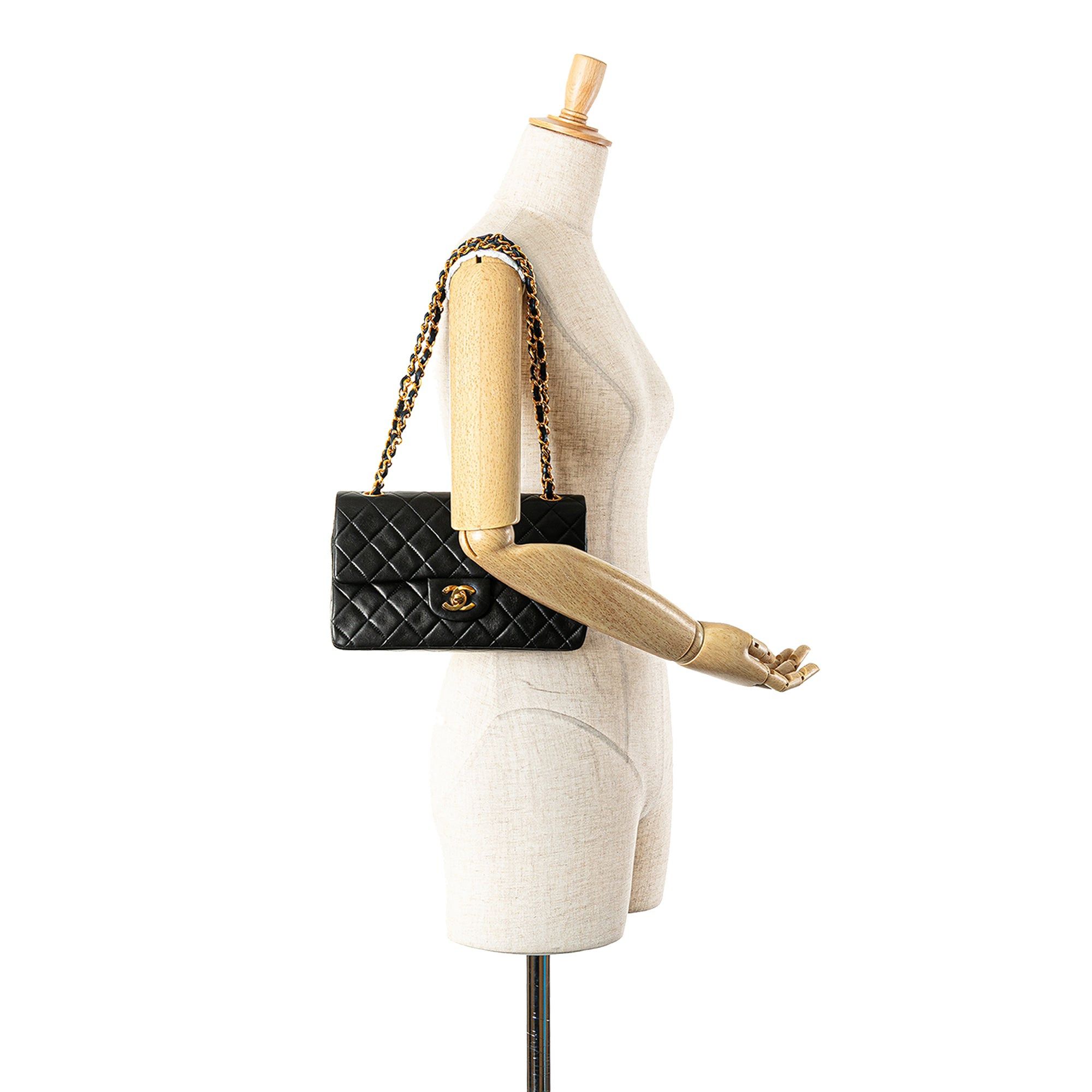 Chanel Chanel Small Classic Lambskin Double Flap Black Size ONE SIZE - 15 Thumbnail