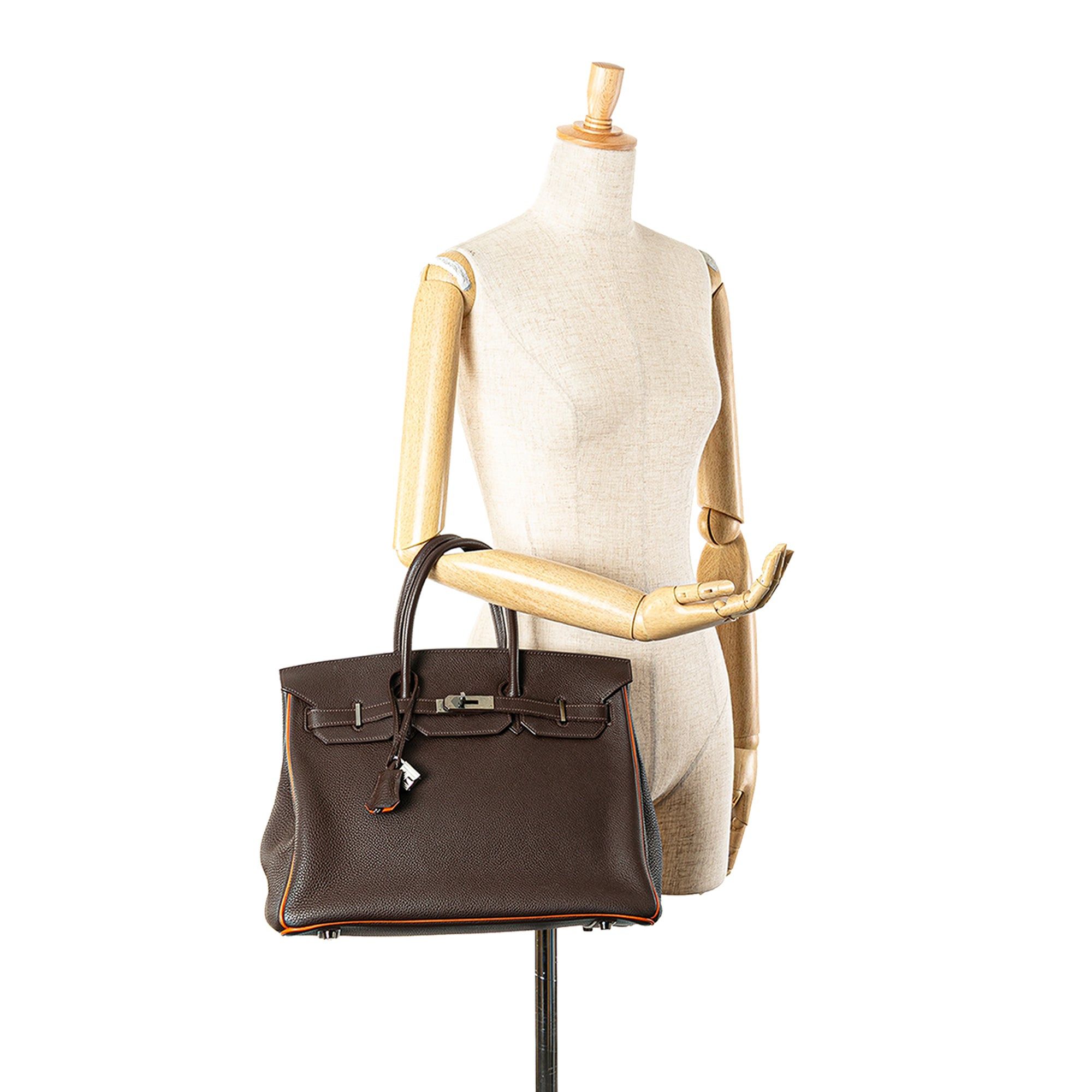 Hermes Hermès Special Order Bicolor Togo Verso Birkin Retourne 35 Brown Size ONE SIZE - 13 Thumbnail