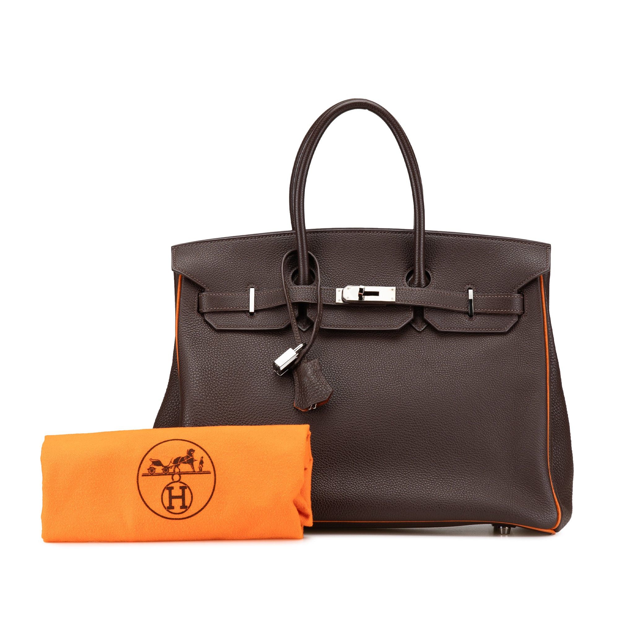 Hermes Hermès Special Order Bicolor Togo Verso Birkin Retourne 35 Brown Size ONE SIZE - 14 Thumbnail