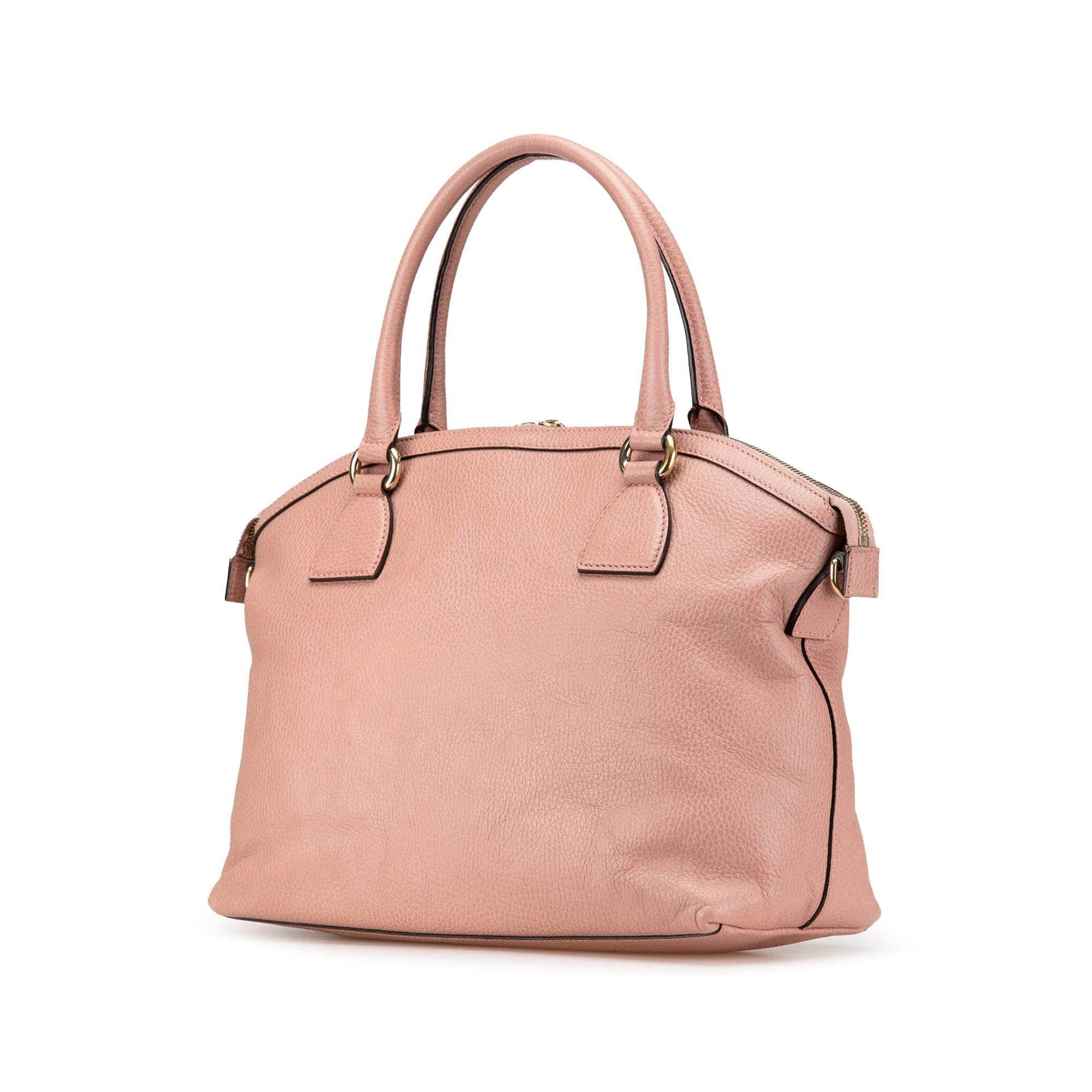 Gucci Gucci Medium Leather GG Charm Dome Satchel Pink Size ONE SIZE - 2 Thumbnail